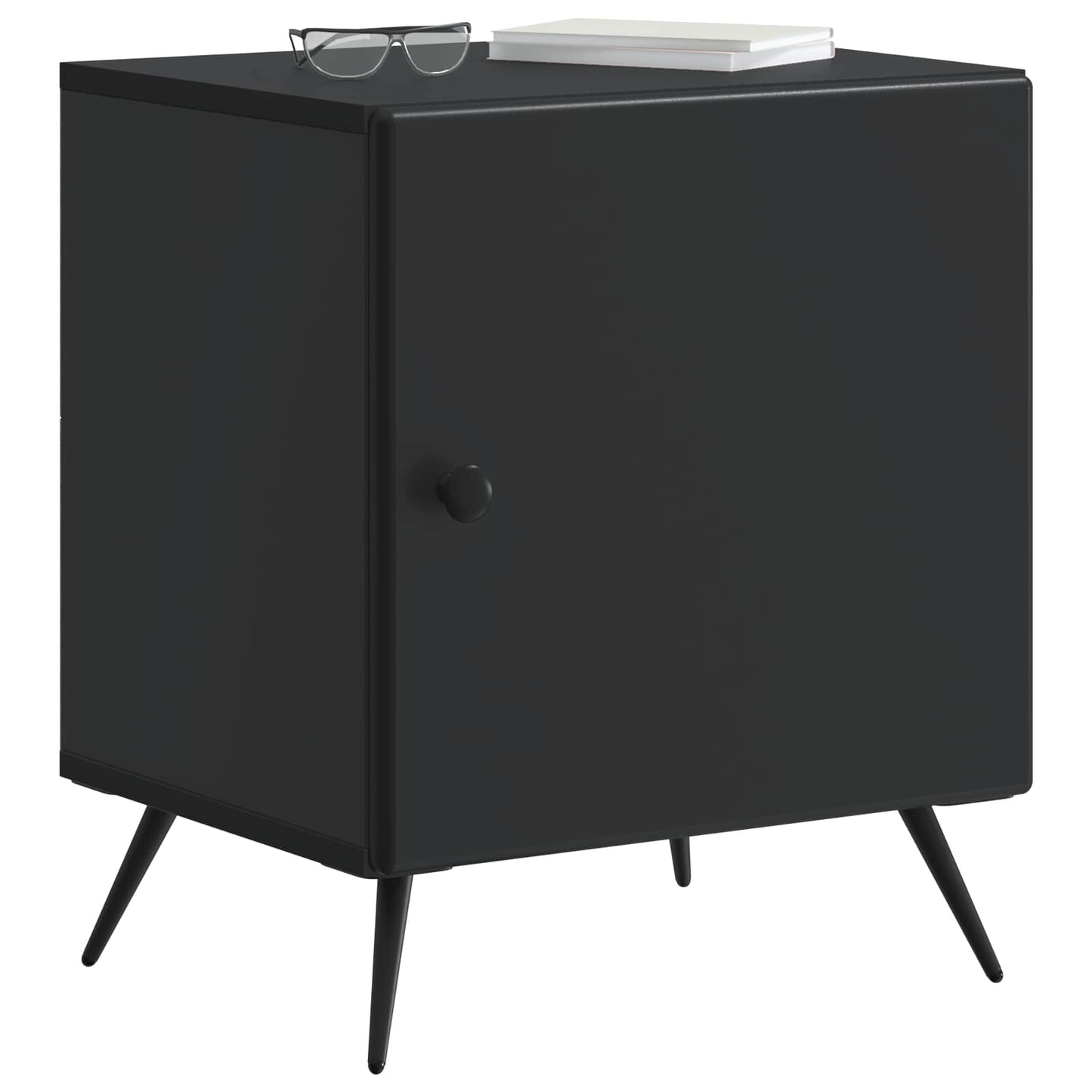 vidaXL Κομοδίνο 2 τμχ. Μαύρο 43 x 34,5 x 50 εκ Επεξεργασμένο Ξύλο