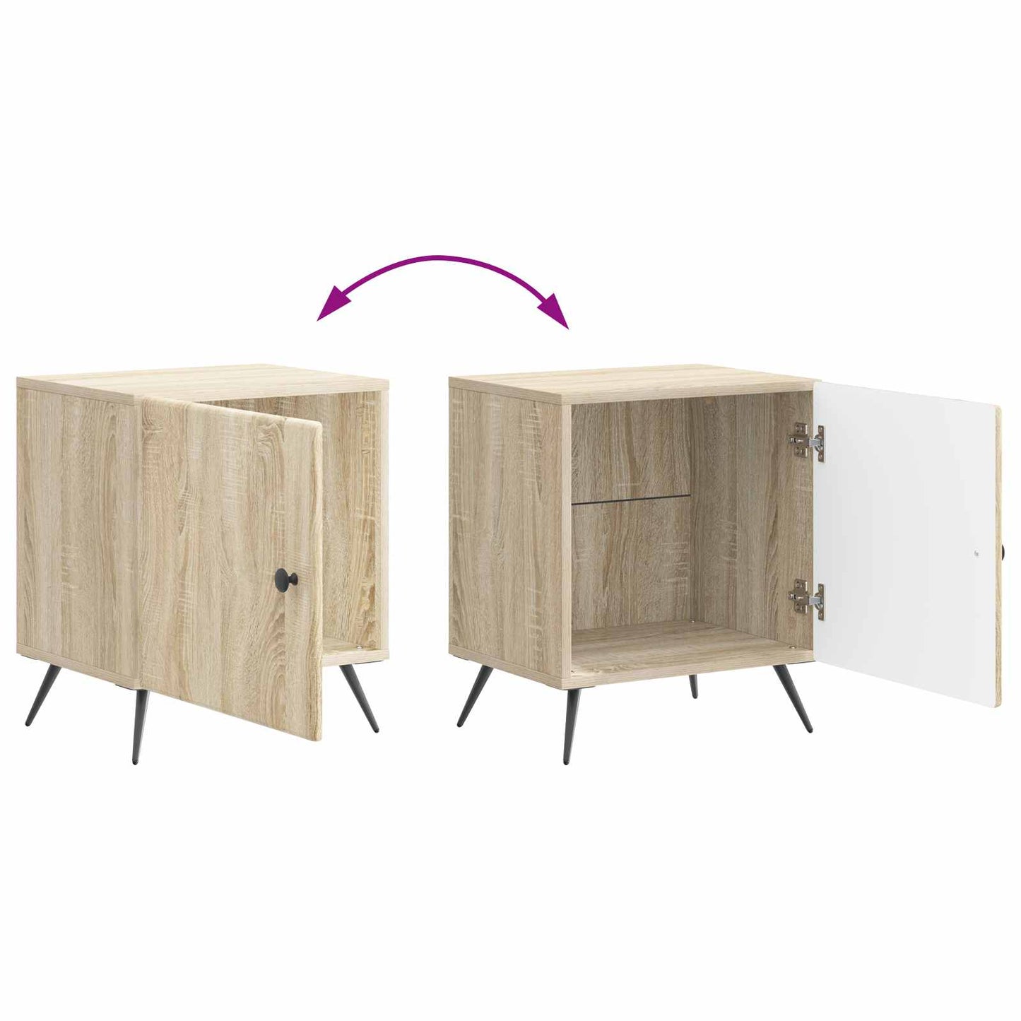 vidaXL Κομοδίνο Sonoma Δρυς 43 x 34,5 x 50 εκ Επεξεργασμένο Ξύλο