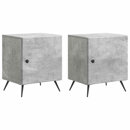 vidaXL Κομοδίνο 2 τμχ. Γκρι Σκυροδέματος 43 x 34,5 x 50 εκ