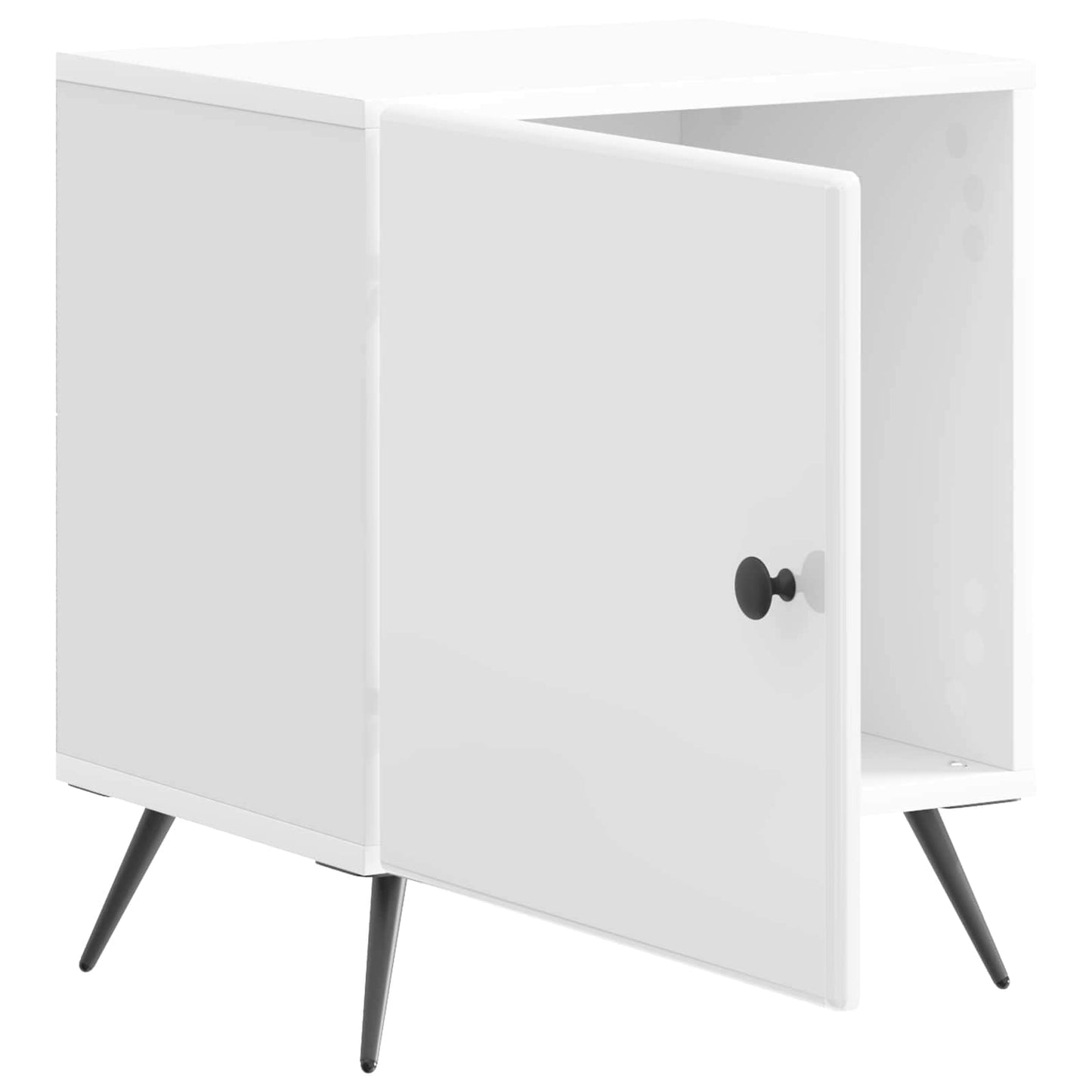 vidaXL Κομοδίνο Γυαλιστερό Λευκό 43 x 34,5 x 50 εκ Επεξεργασμένο Ξύλο
