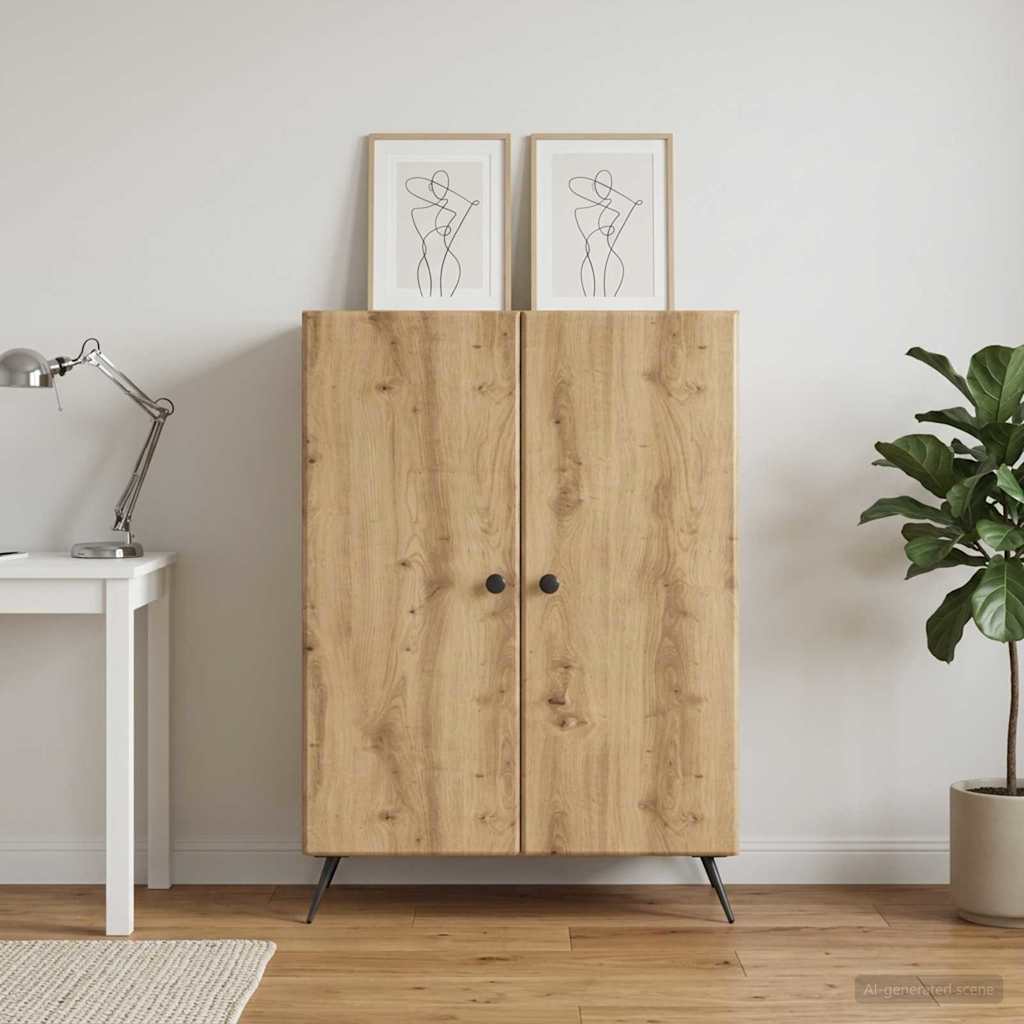 vidaXL Πλαϊνό γραφείο Artisan Δρυς 66 x 34,5 x 90 εκ