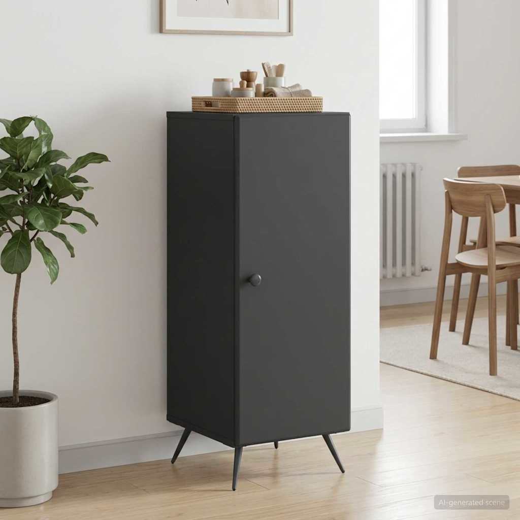 vidaXL Πλαϊνό γραφείο Μαύρο 33 x 34,5 x 90 εκ Επεξεργασμένο Ξύλο