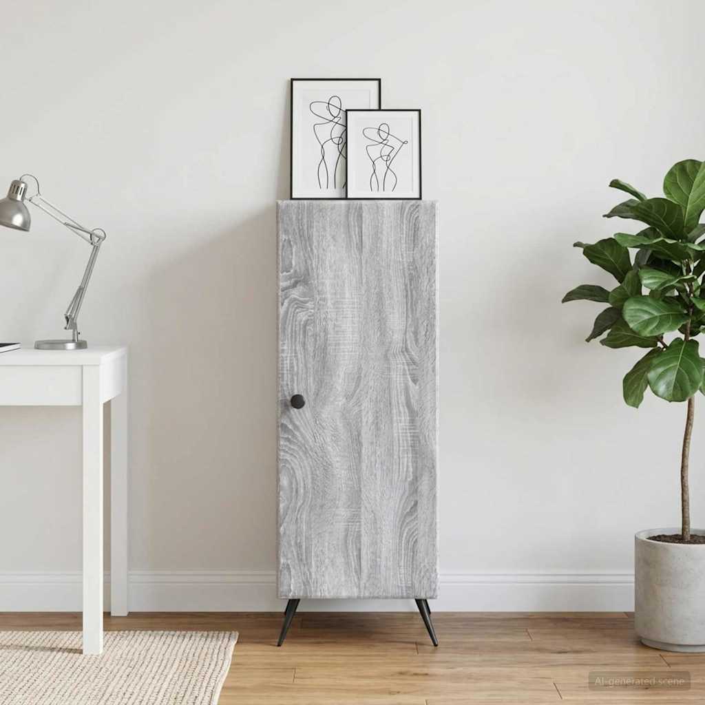 vidaXL Πλαϊνό γραφείο Γκρι Sonoma 33 x 34,5 x 90 εκ Επεξεργασμένο Ξύλο
