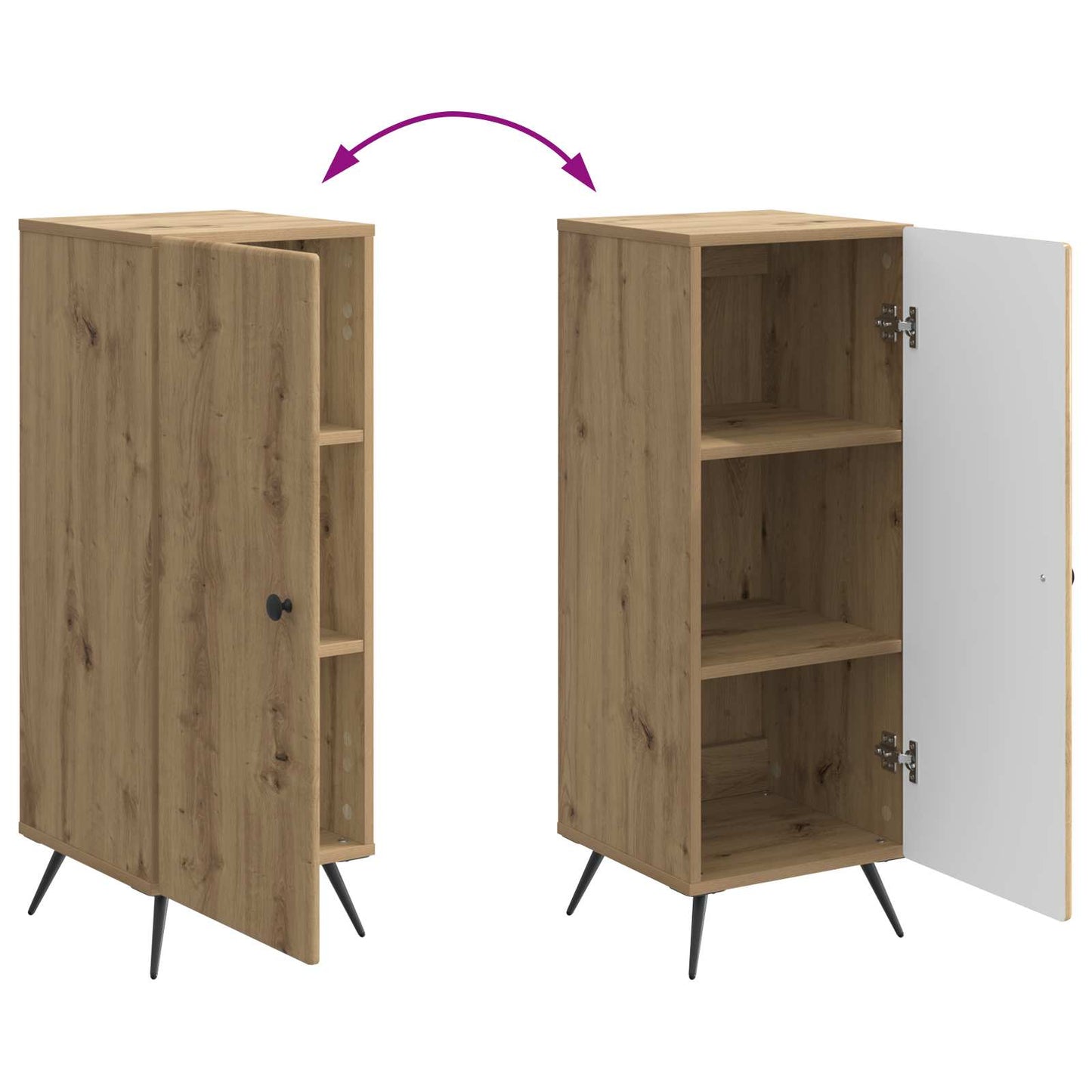 vidaXL Πλαϊνό γραφείο Artisan Δρυς 33 x 34,5 x 90 εκ