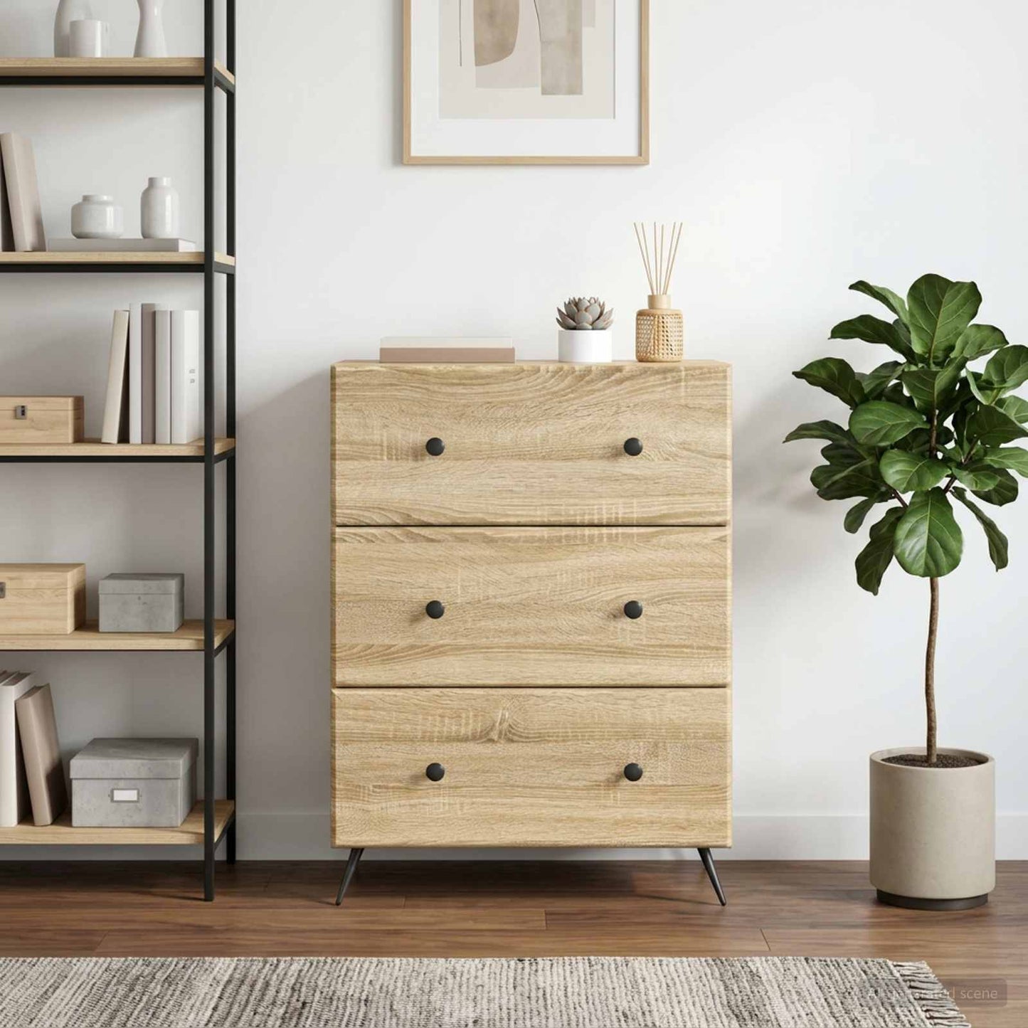 vidaXL Ντουλάπι με Συρτάρια 66 x 34,5 x 90 εκ Επεξεργασμένο Ξύλο