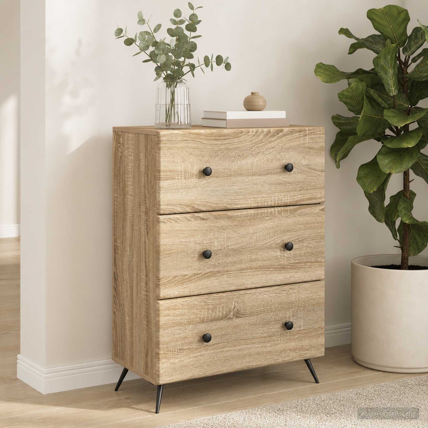 vidaXL Ντουλάπι με Συρτάρια 66 x 34,5 x 90 εκ Επεξεργασμένο Ξύλο