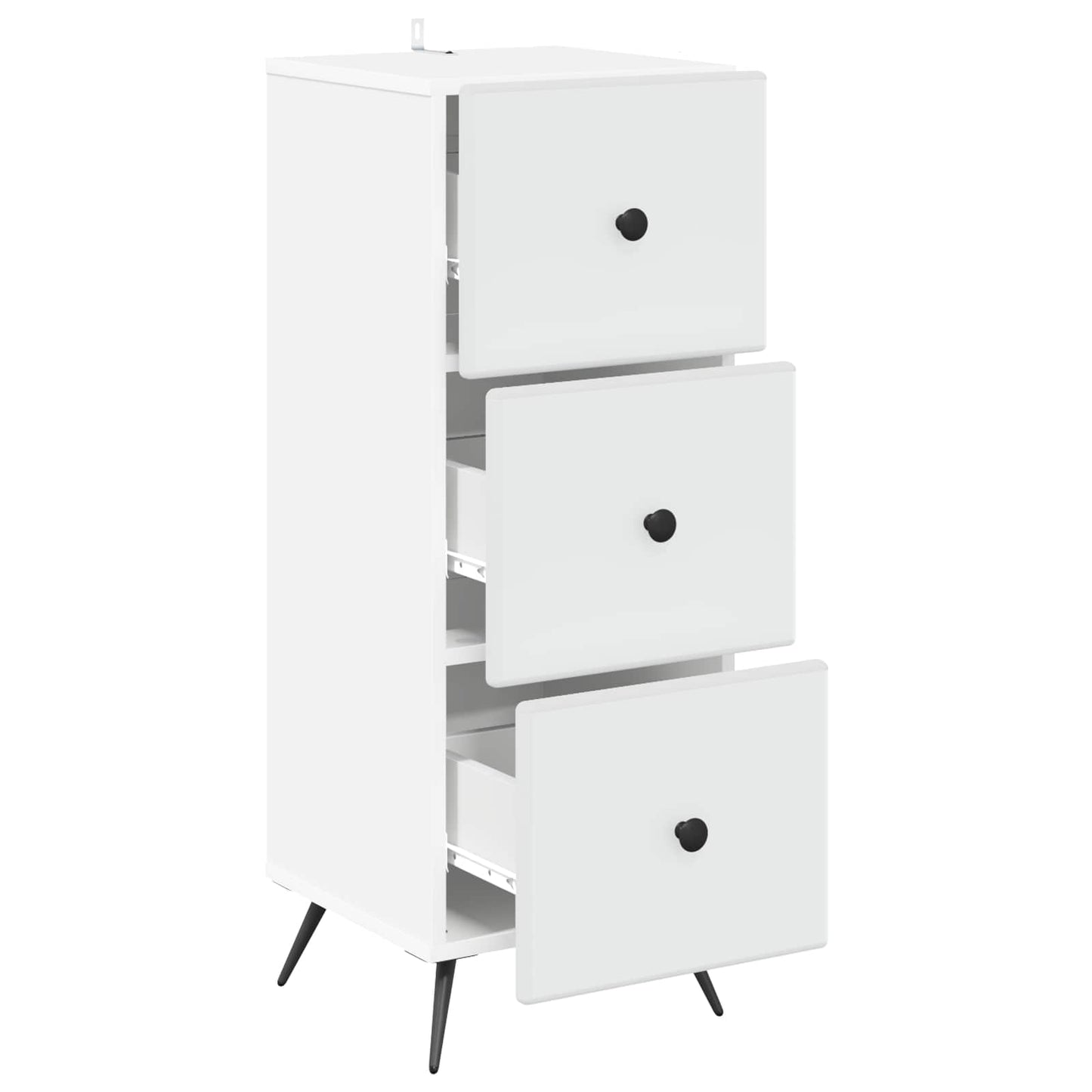 vidaXL Ντουλάπι με Συρτάρια Λευκό 33 x 34,5 x 90 εκ Επεξεργασμένο Ξύλο