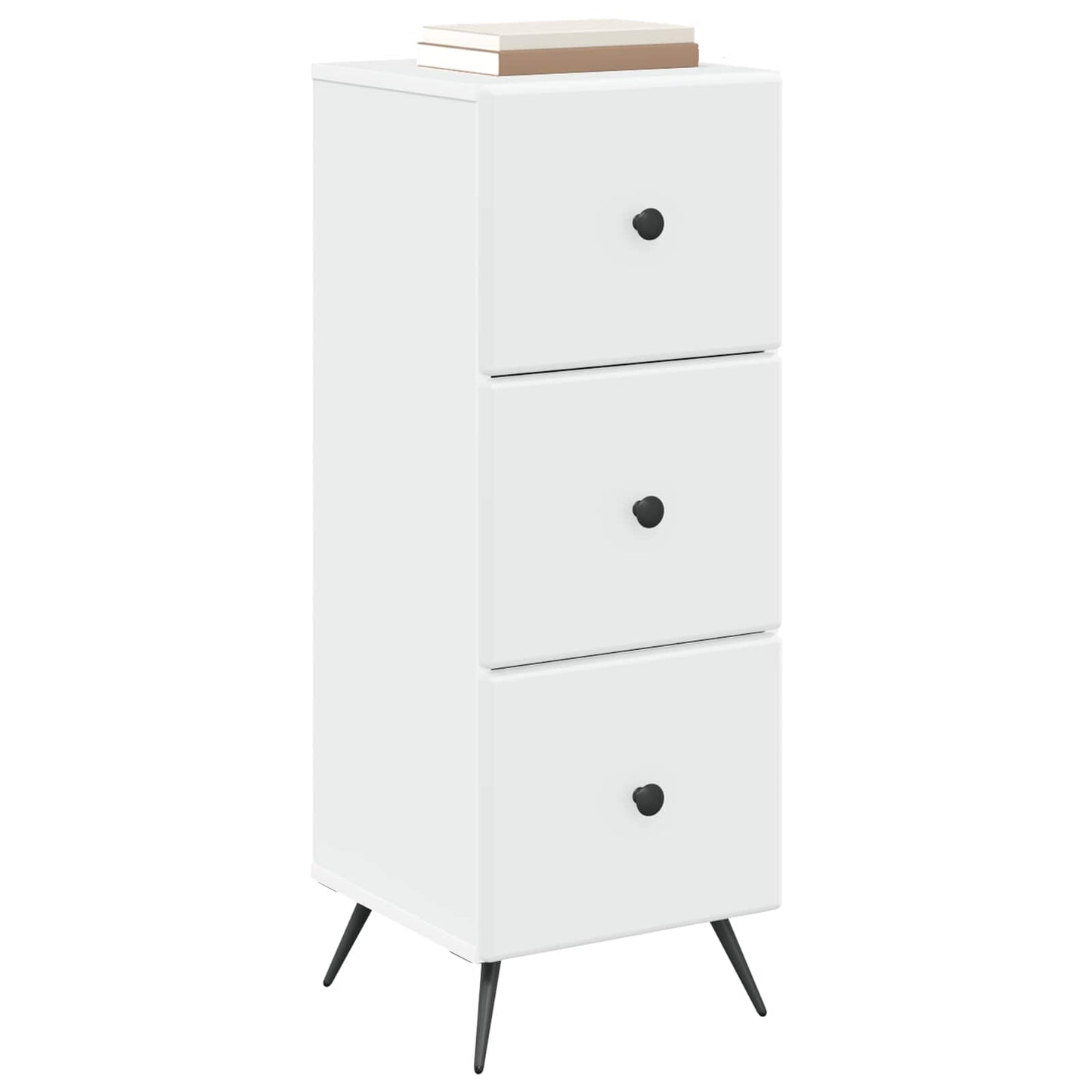 vidaXL Ντουλάπι με Συρτάρια Λευκό 33 x 34,5 x 90 εκ Επεξεργασμένο Ξύλο