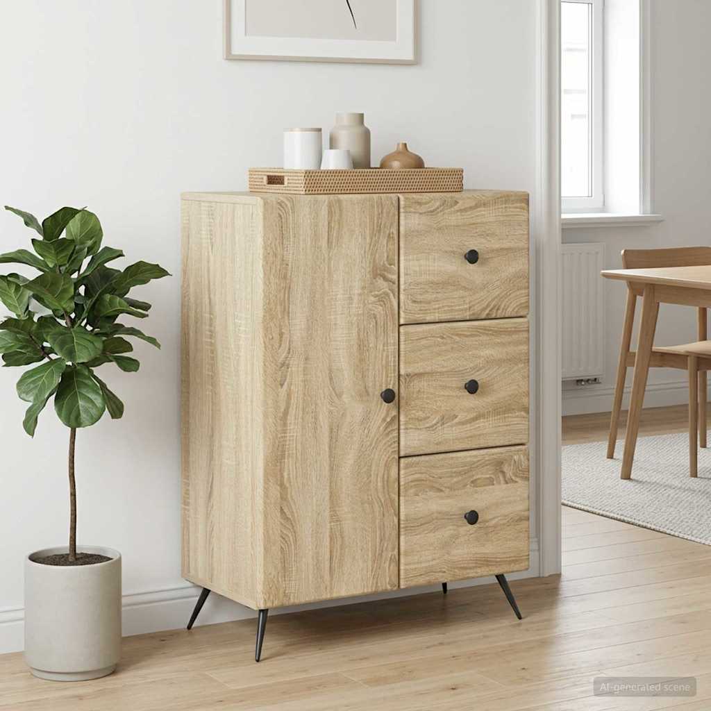 vidaXL Πλαϊνό γραφείο Sonoma Δρυς 66 x 34,5 x 90 εκ Επεξεργασμένο Ξύλο