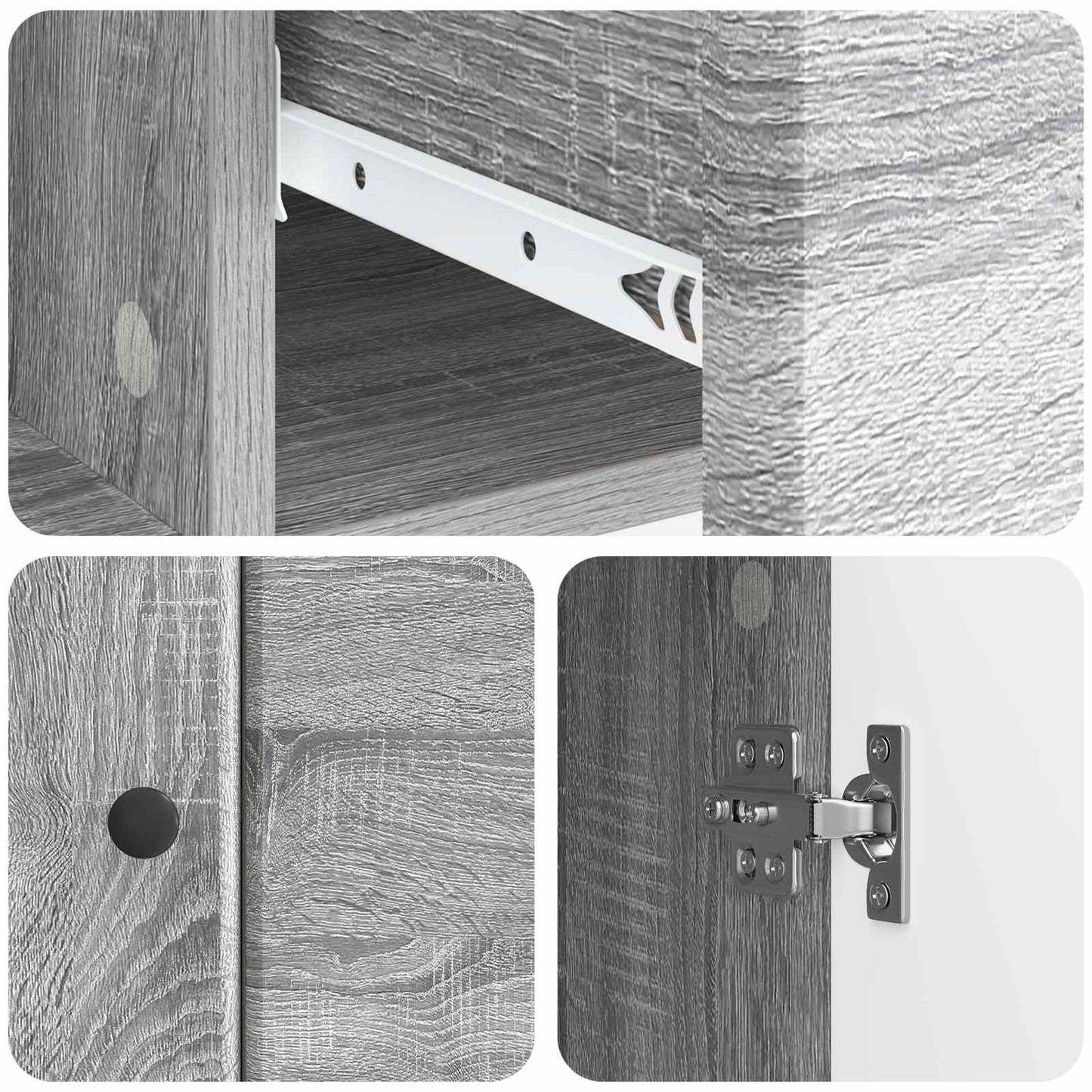 vidaXL Πλαϊνό γραφείο Γκρι Sonoma 66 x 34,5 x 90 εκ Επεξεργασμένο Ξύλο