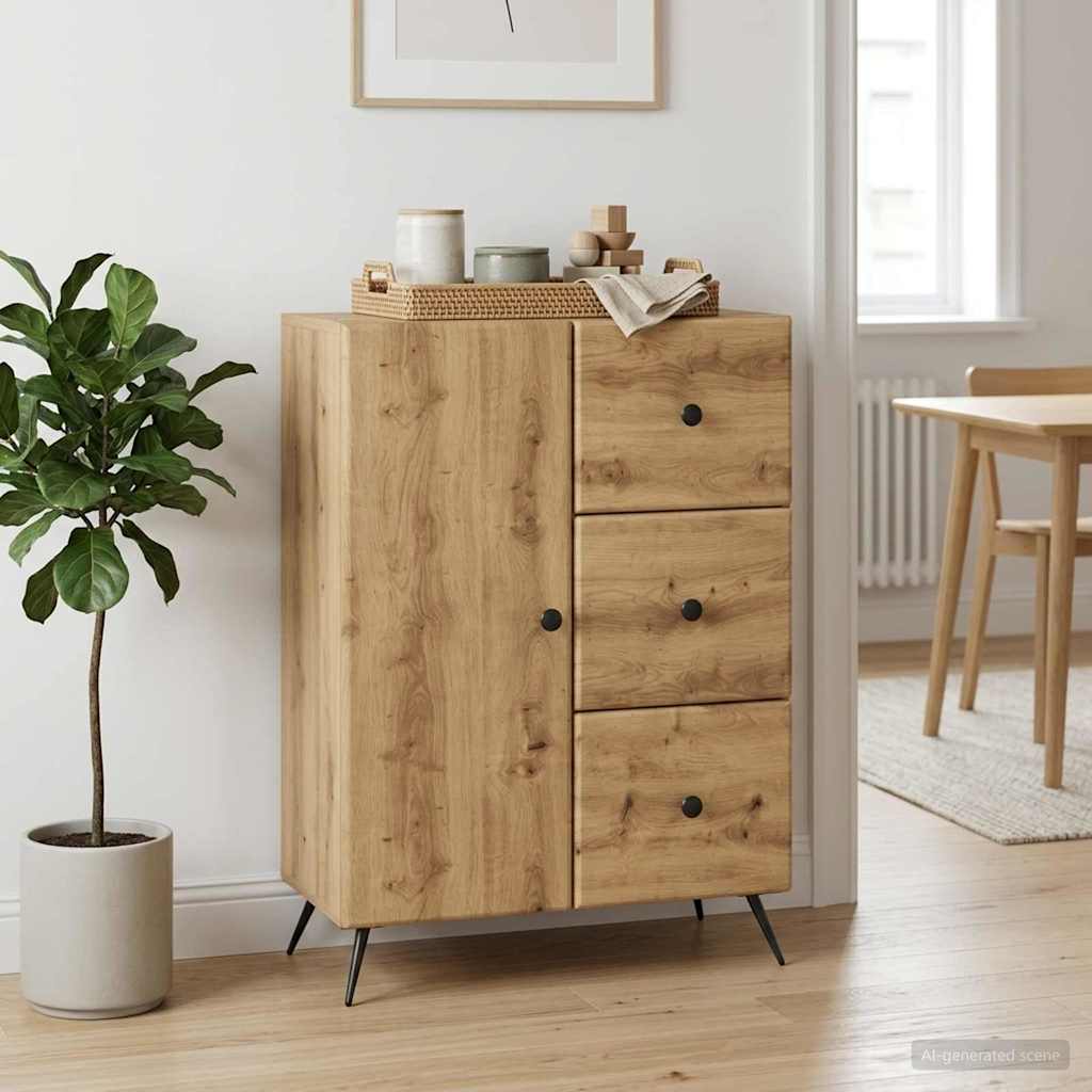 vidaXL Πλαϊνό γραφείο Artisan Δρυς 66 x 34,5 x 90 εκ