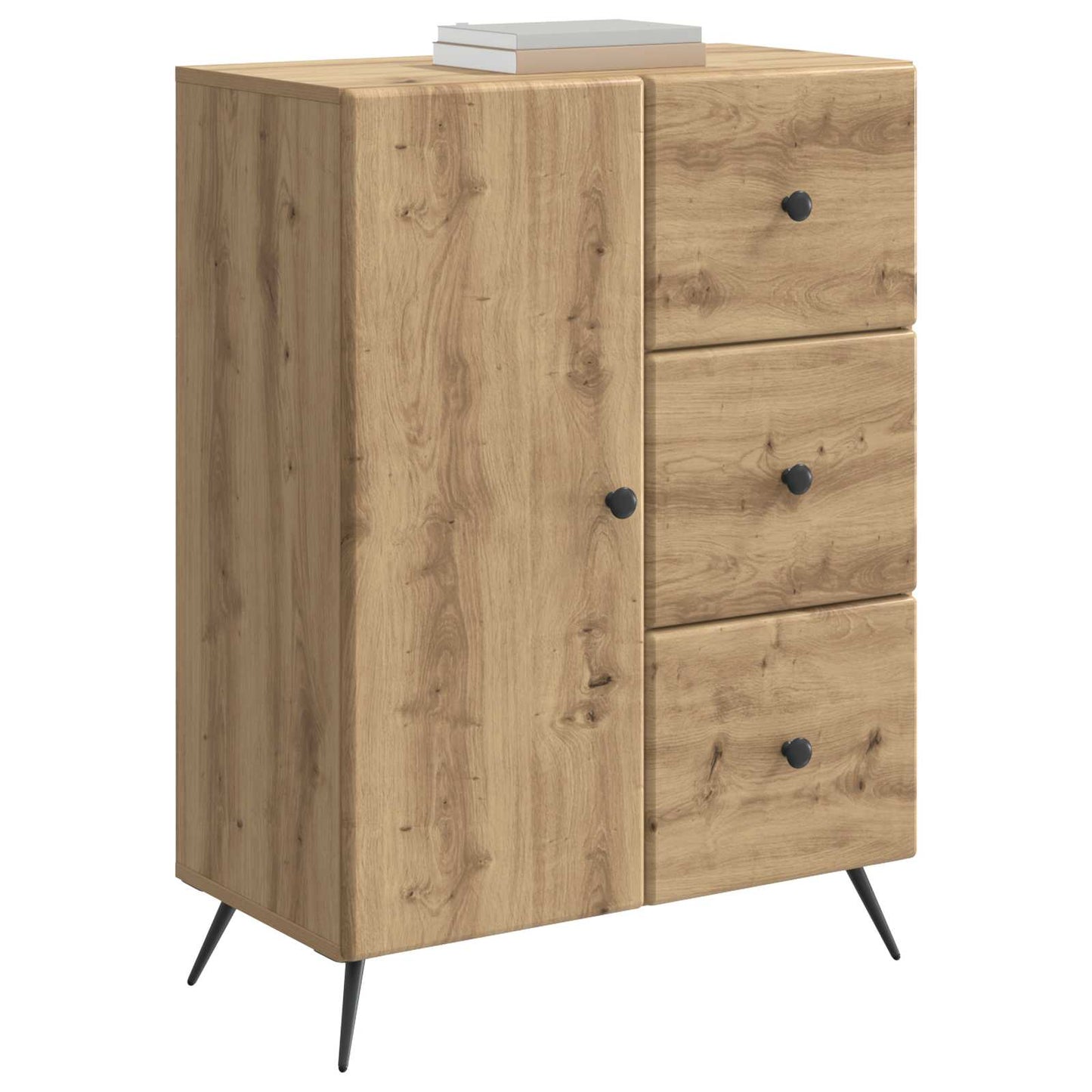 vidaXL Πλαϊνό γραφείο Artisan Δρυς 66 x 34,5 x 90 εκ