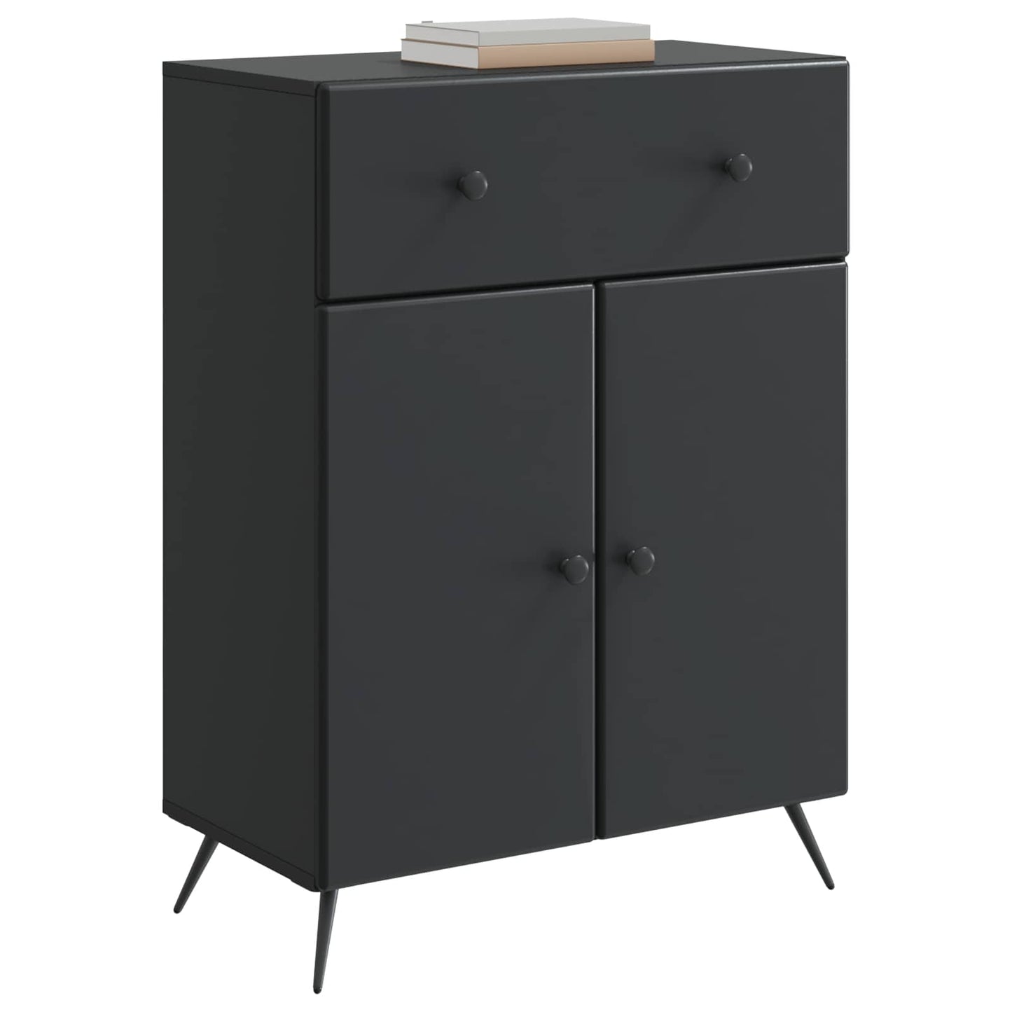 vidaXL Πλαϊνό γραφείο Μαύρο 66 x 34,5 x 90 εκ Επεξεργασμένο Ξύλο