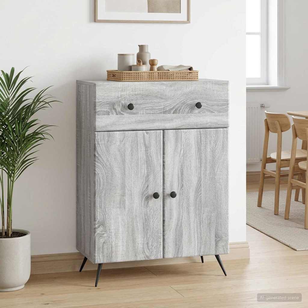 vidaXL Πλαϊνό γραφείο Γκρι Sonoma 66 x 34,5 x 90 εκ Επεξεργασμένο Ξύλο