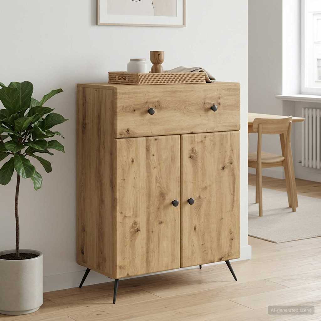 vidaXL Πλαϊνό γραφείο Artisan Δρυς 66 x 34,5 x 90 εκ