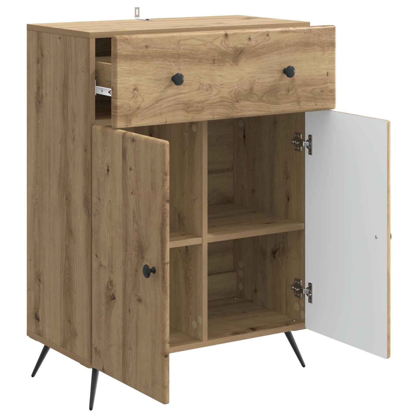 vidaXL Πλαϊνό γραφείο Artisan Δρυς 66 x 34,5 x 90 εκ