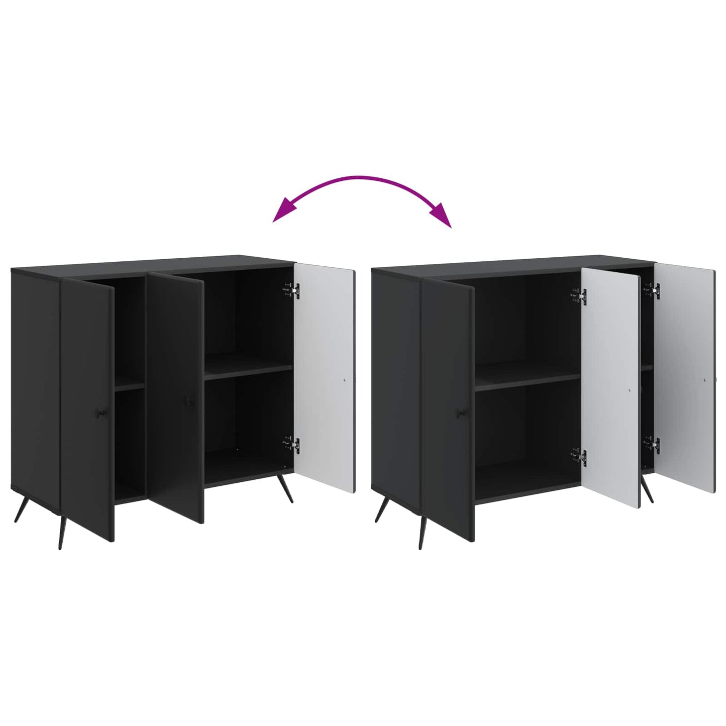 vidaXL Πλαϊνό γραφείο Μαύρο 89 x 34,5 x 80 εκ Επεξεργασμένο Ξύλο