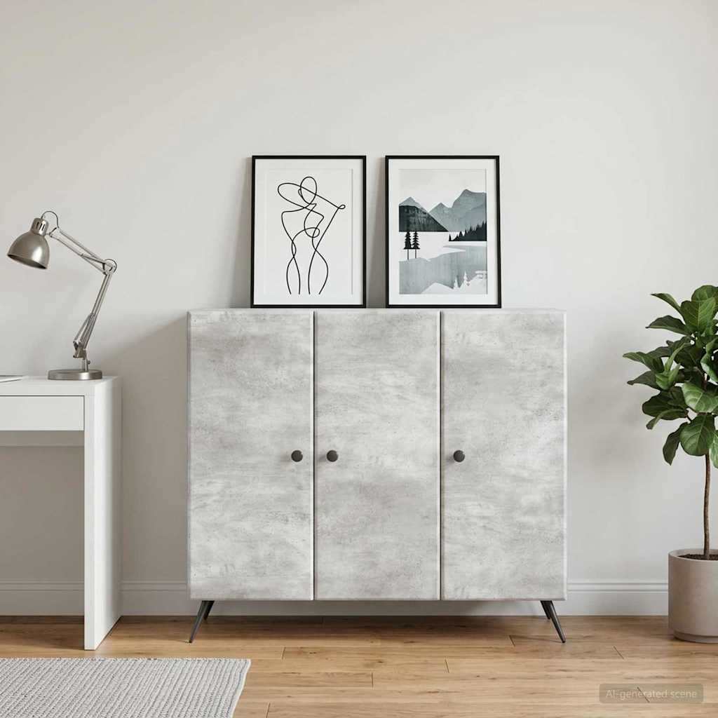 vidaXL Πλαϊνό γραφείο Γκρι Σκυροδέματος 89 x 34,5 x 80 εκ