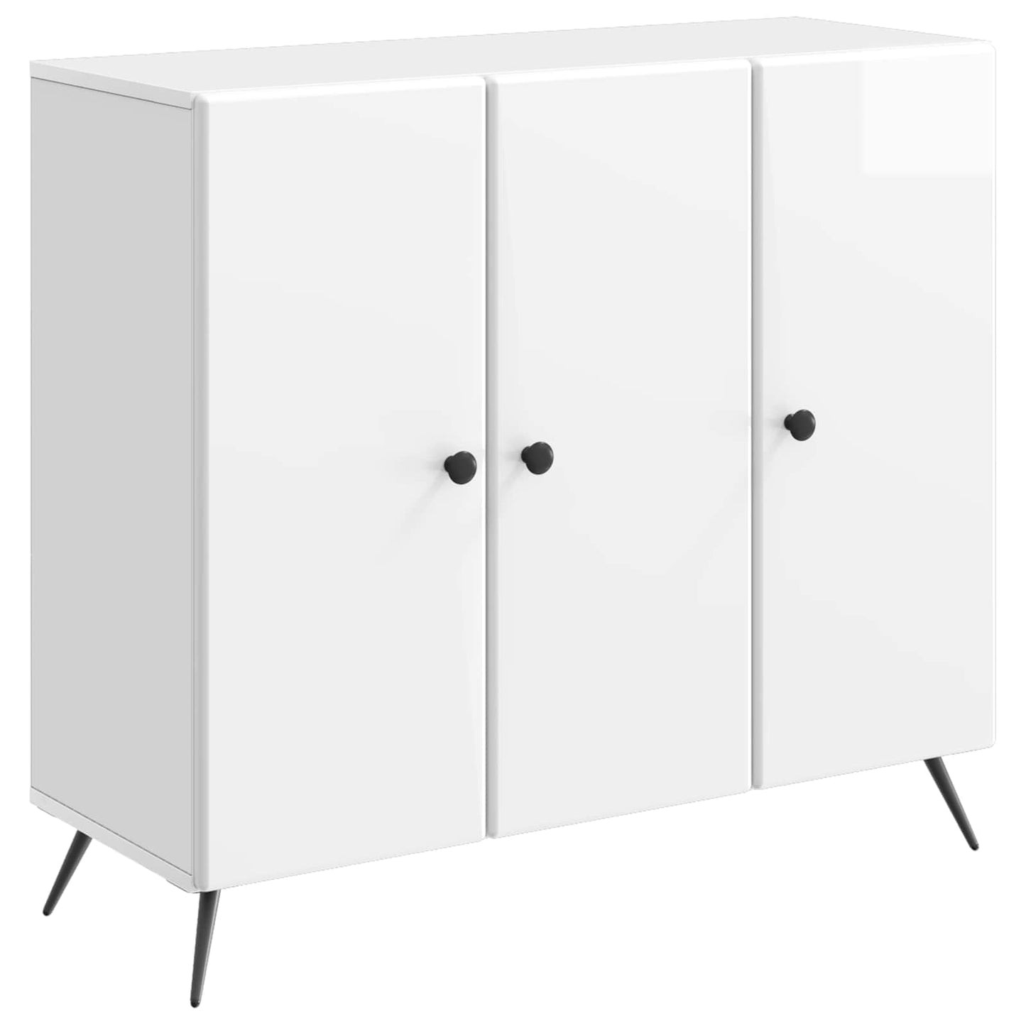 vidaXL Πλαϊνό γραφείο Γυαλιστερό Λευκό 89 x 34,5 x 80 εκ