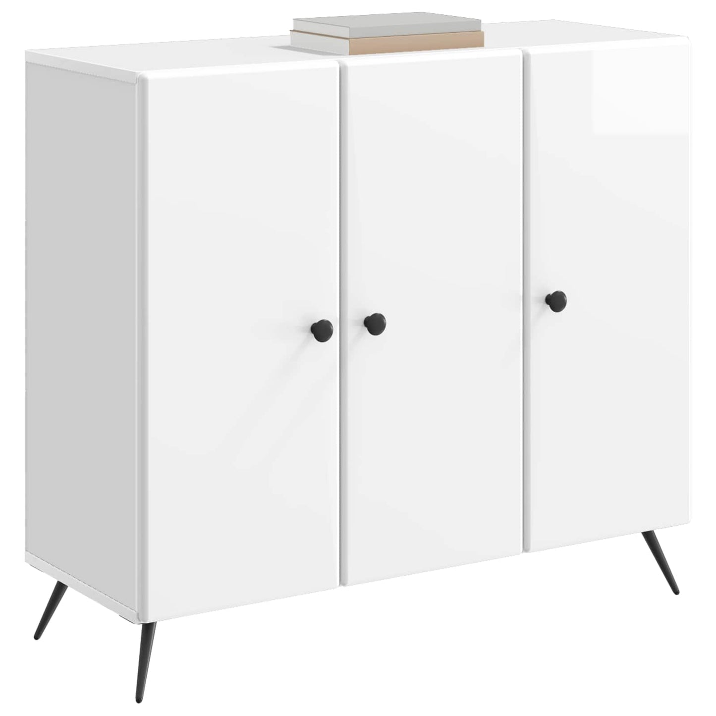 vidaXL Πλαϊνό γραφείο Γυαλιστερό Λευκό 89 x 34,5 x 80 εκ