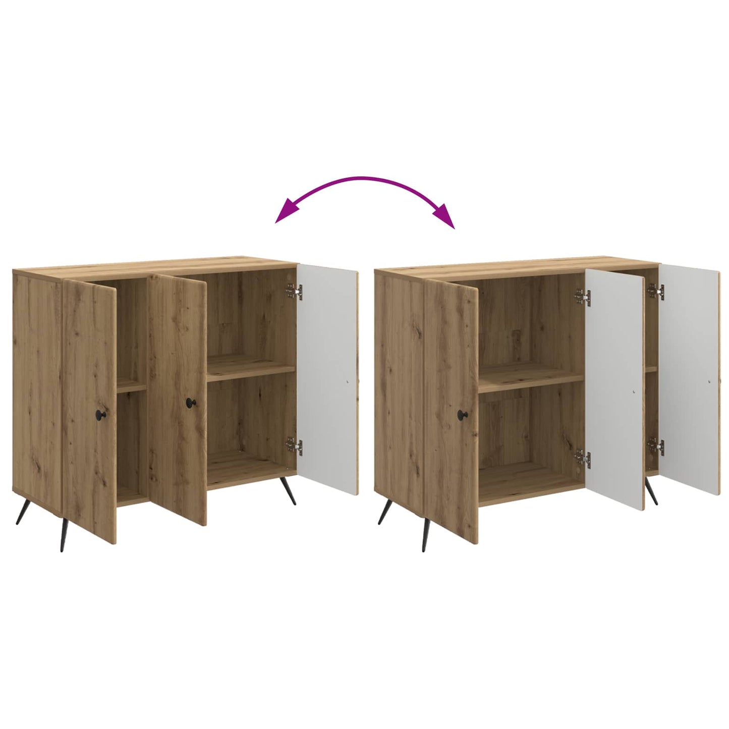 vidaXL Πλαϊνό γραφείο Artisan Δρυς 89 x 34,5 x 80 εκ