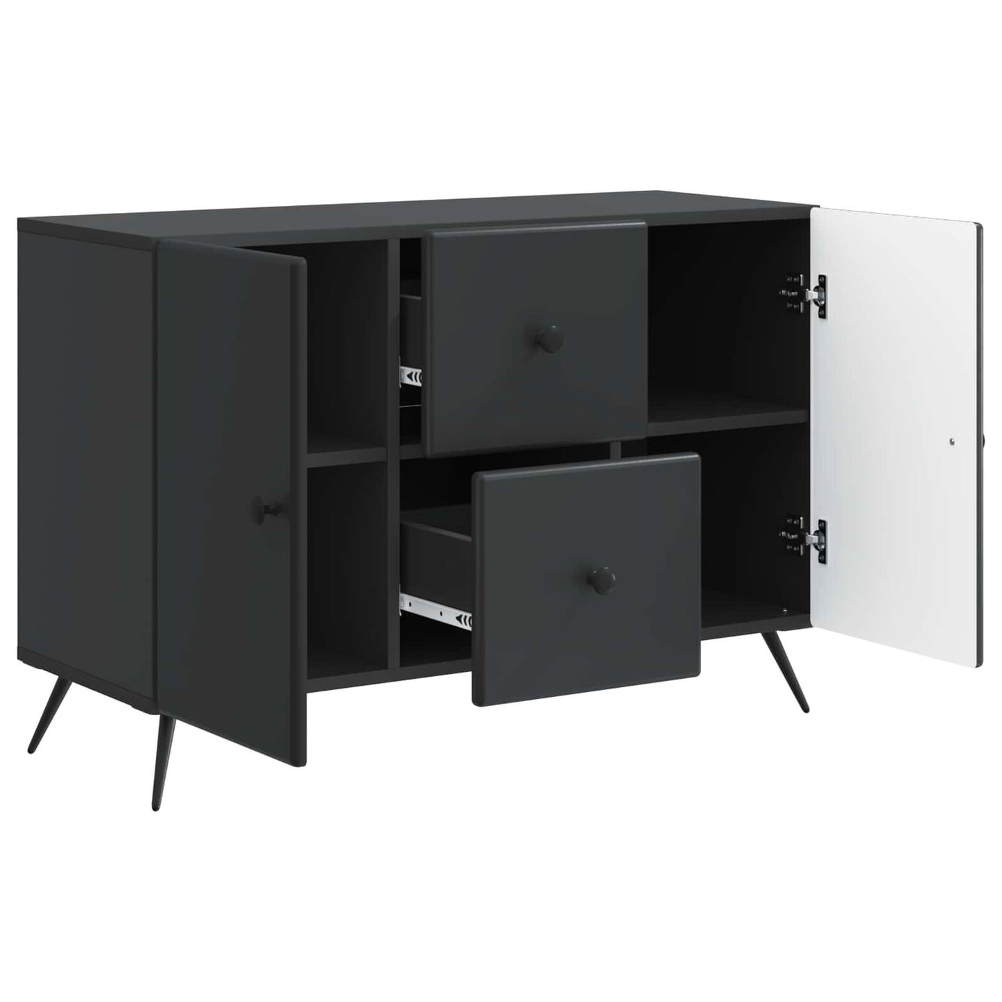 vidaXL Πλαϊνό γραφείο Μαύρο 89 x 34,5 x 60 εκ. Επεξεργασμένο Ξύλο
