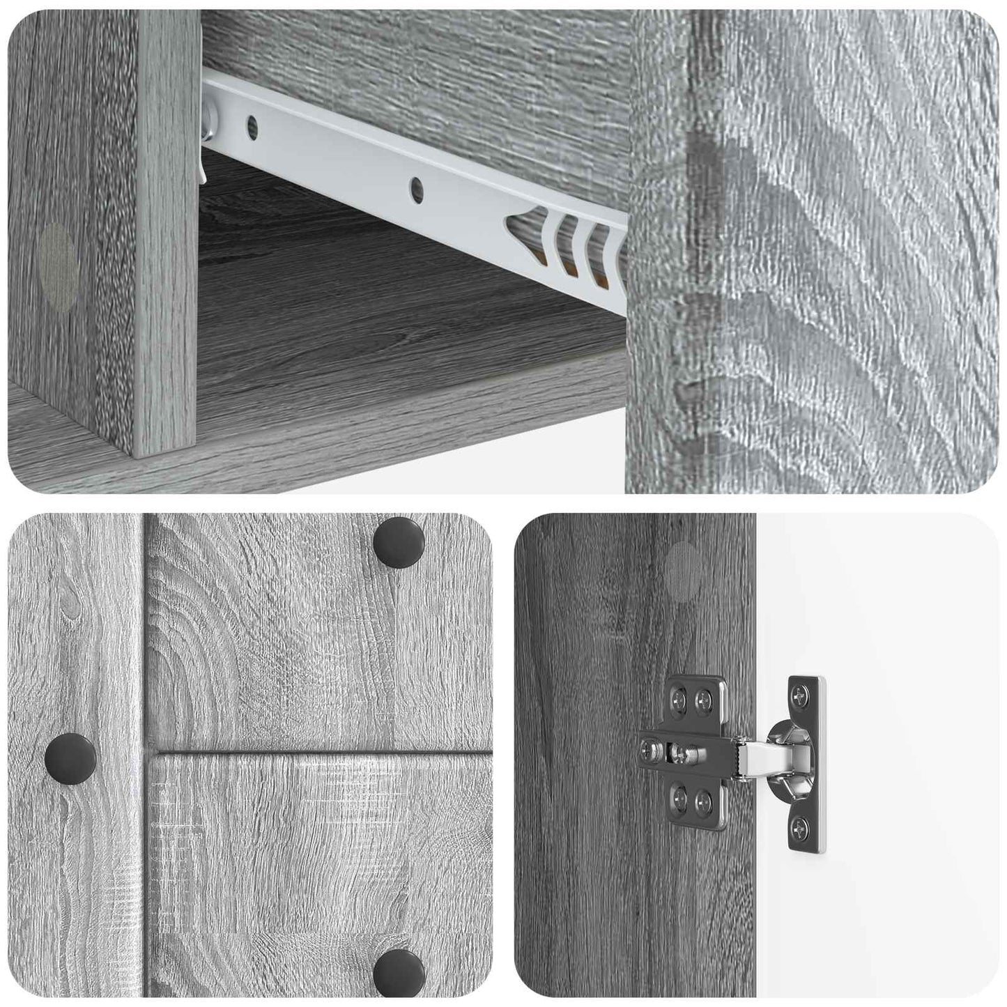 vidaXL Πλαϊνό γραφείο με συρτάρι Γκρι Sonoma 89 x 34,5 x 60 εκ.