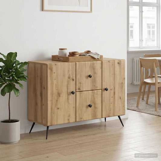 vidaXL Πλαϊνό γραφείο Artisan Δρυς 89 x 34,5 x 60 εκ.