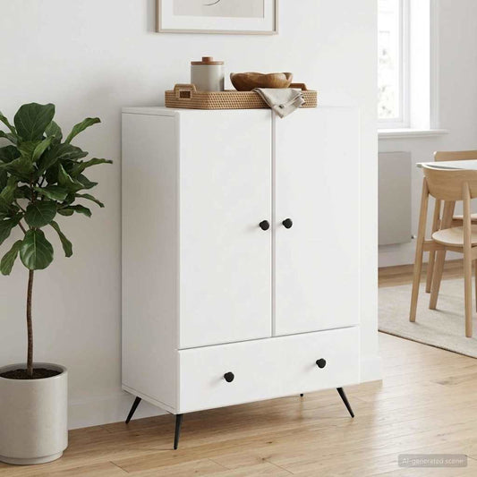 vidaXL Πλαϊνό γραφείο Λευκό 66 x 34,5 x 95 εκ. Επεξεργασμένο Ξύλο