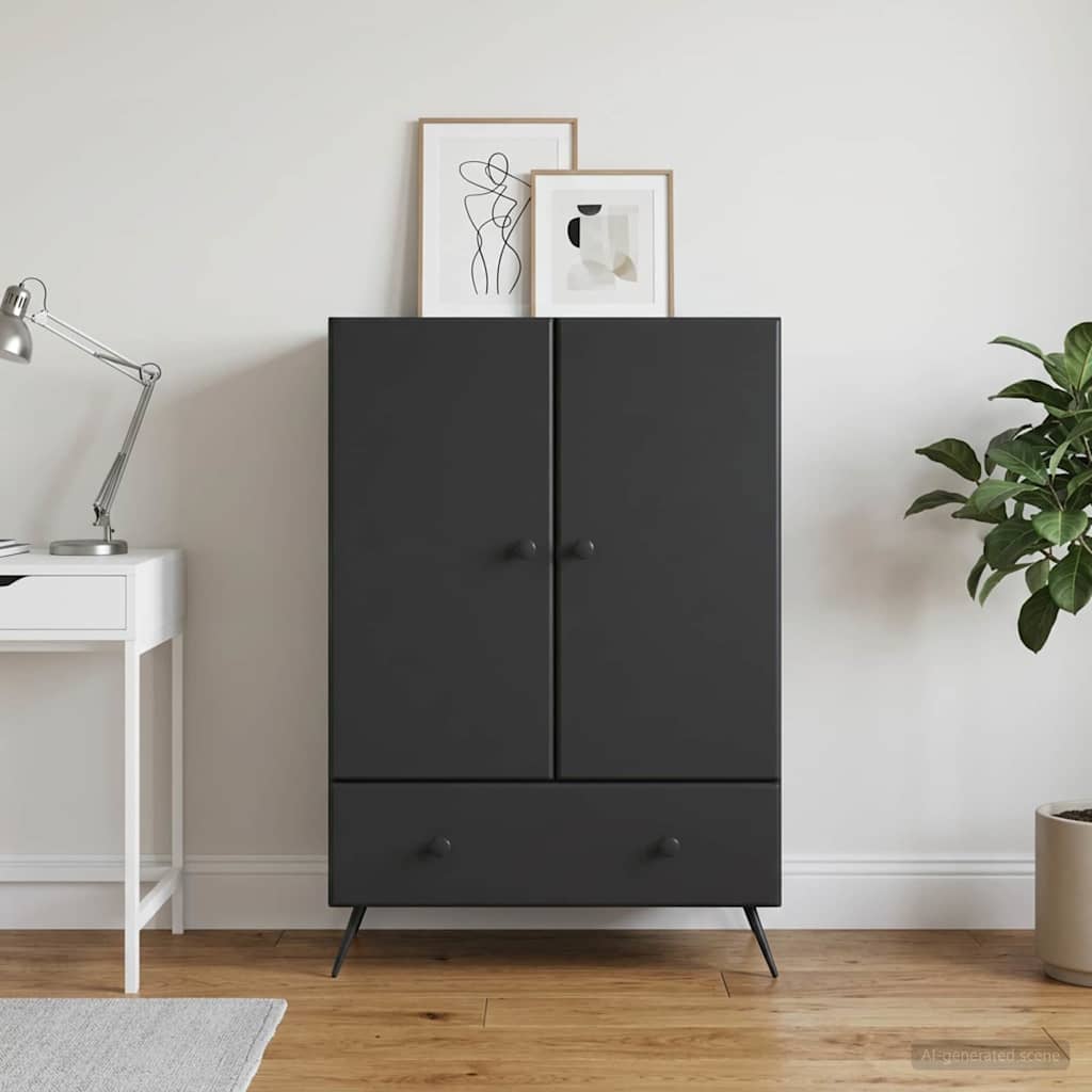 vidaXL Πλαϊνό γραφείο Μαύρο 66 x 34,5 x 95 εκ. Επεξεργασμένο Ξύλο