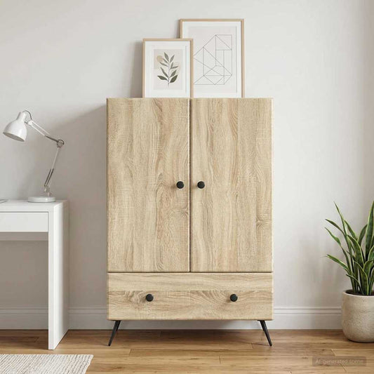 vidaXL Πλαϊνό γραφείο με συρτάρι Sonoma Δρυς 66 x 34,5 x 95 εκ.