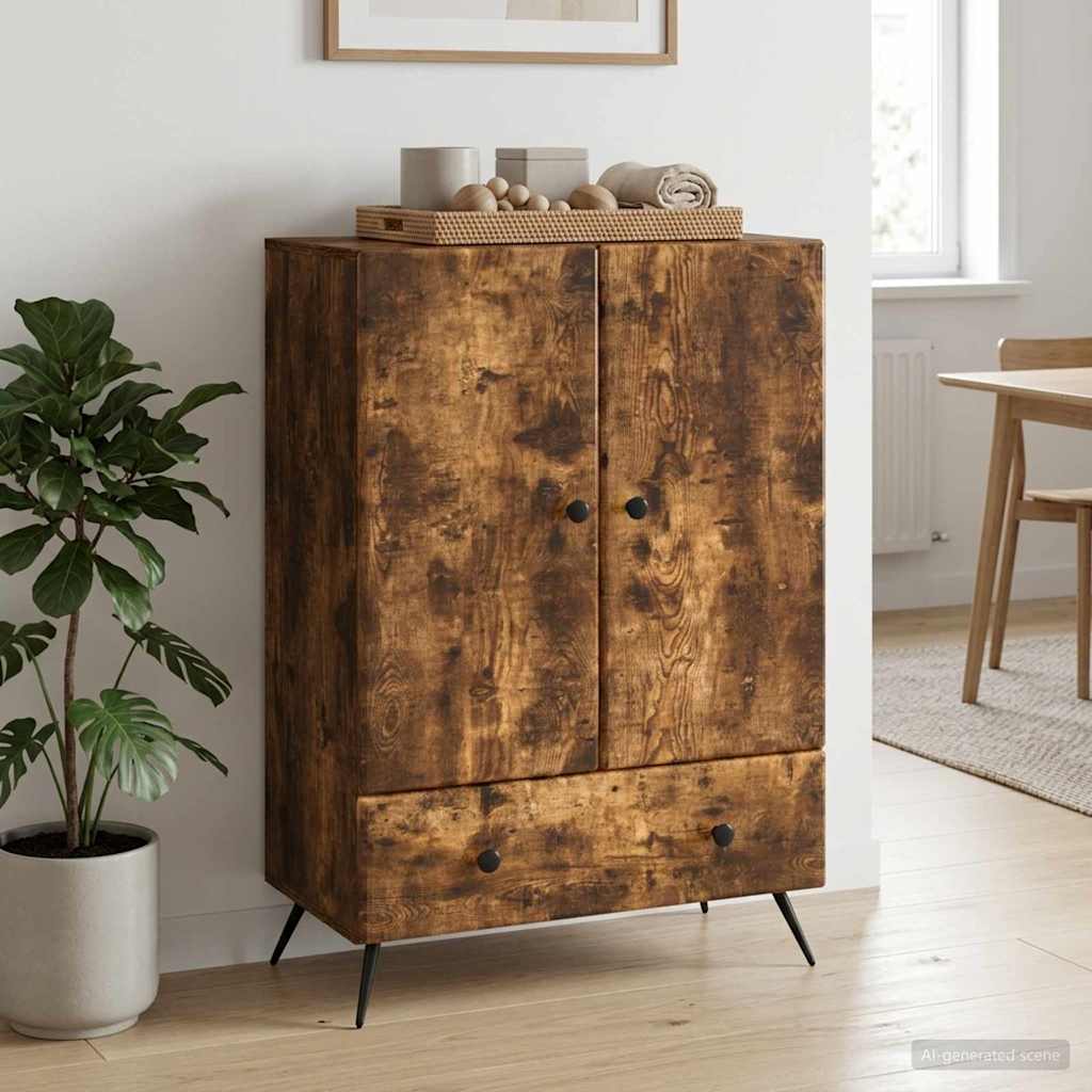 vidaXL Πλαϊνό γραφείο Καπνισμένο Ξύλο Δρυός 66 x 34,5 x 95 εκ.