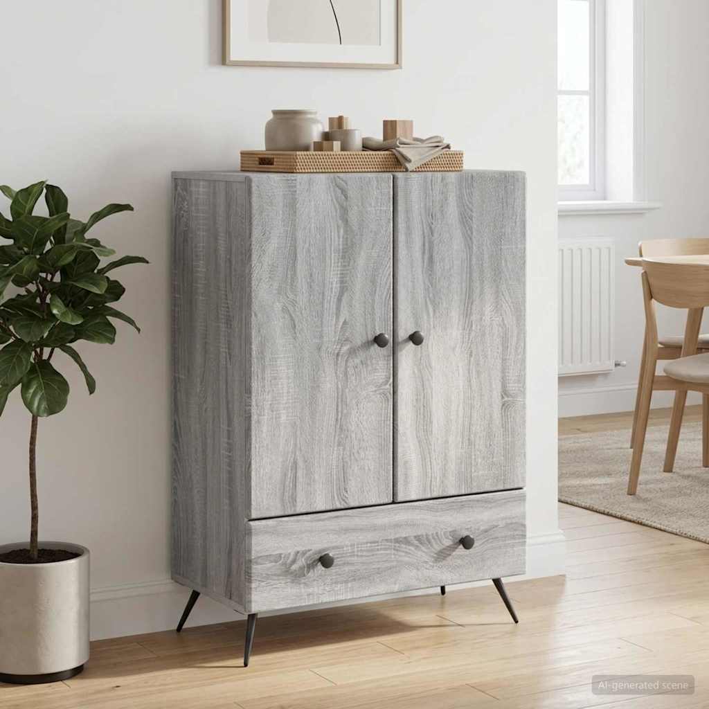 vidaXL Πλαϊνό γραφείο με συρτάρι Γκρι Sonoma 66 x 34,5 x 95 εκ.