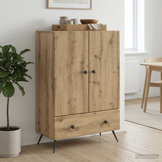 vidaXL Πλαϊνό γραφείο Artisan Δρυς 66 x 34,5 x 95 εκ.