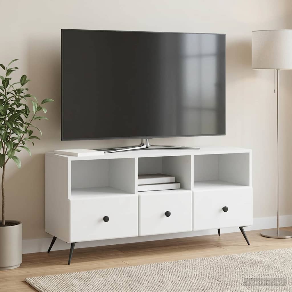 vidaXL Ντουλάπι TV Λευκό 102 x 34,5 x 50 εκ. Επεξεργασμένο Ξύλο