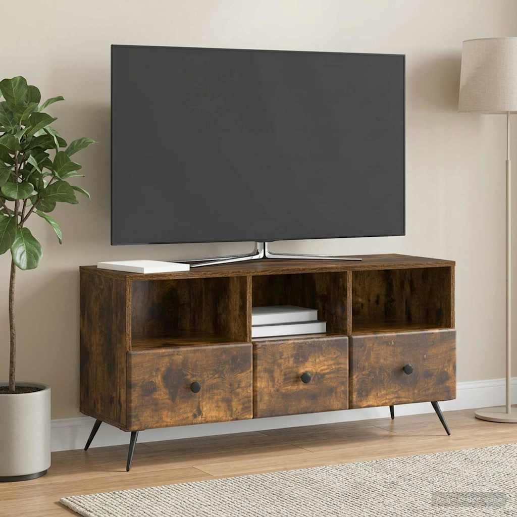 vidaXL Ντουλάπι TV Καπνισμένο Ξύλο Δρυός 102 x 34,5 x 50 εκ.