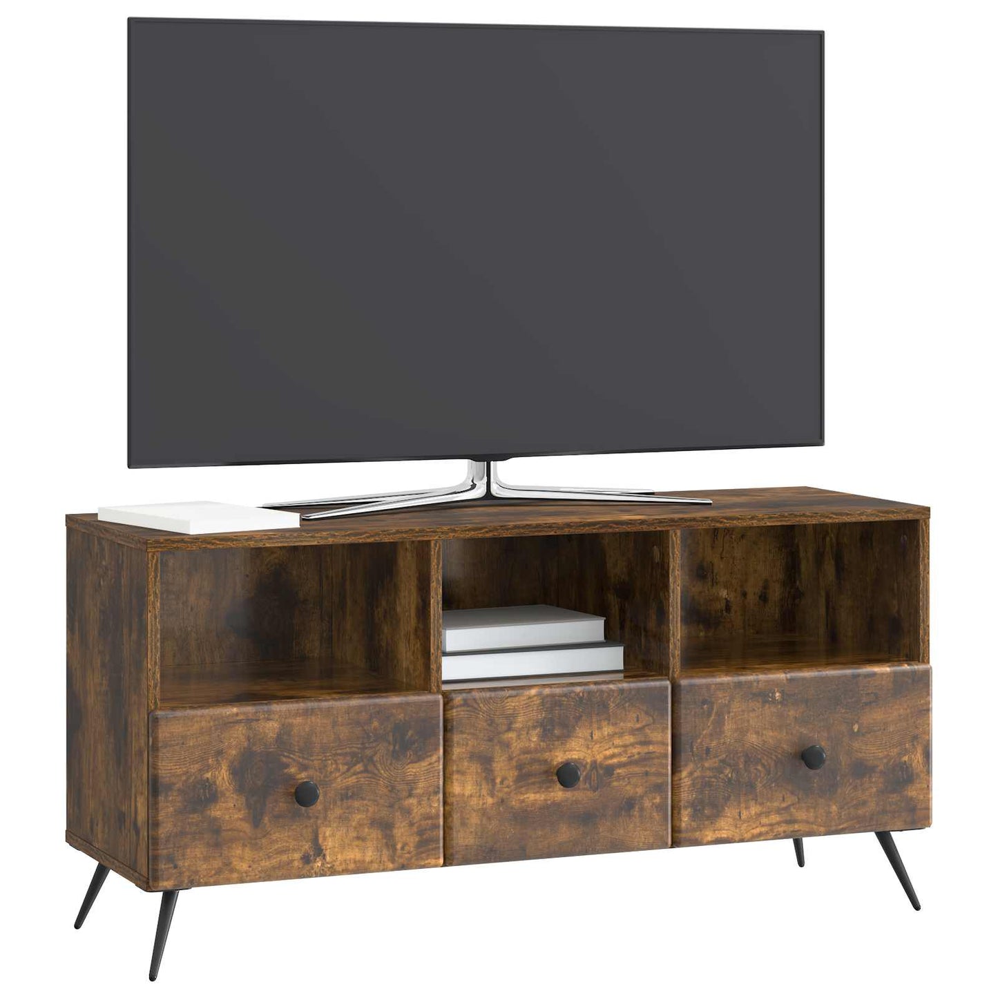 vidaXL Ντουλάπι TV Καπνισμένο Ξύλο Δρυός 102 x 34,5 x 50 εκ.