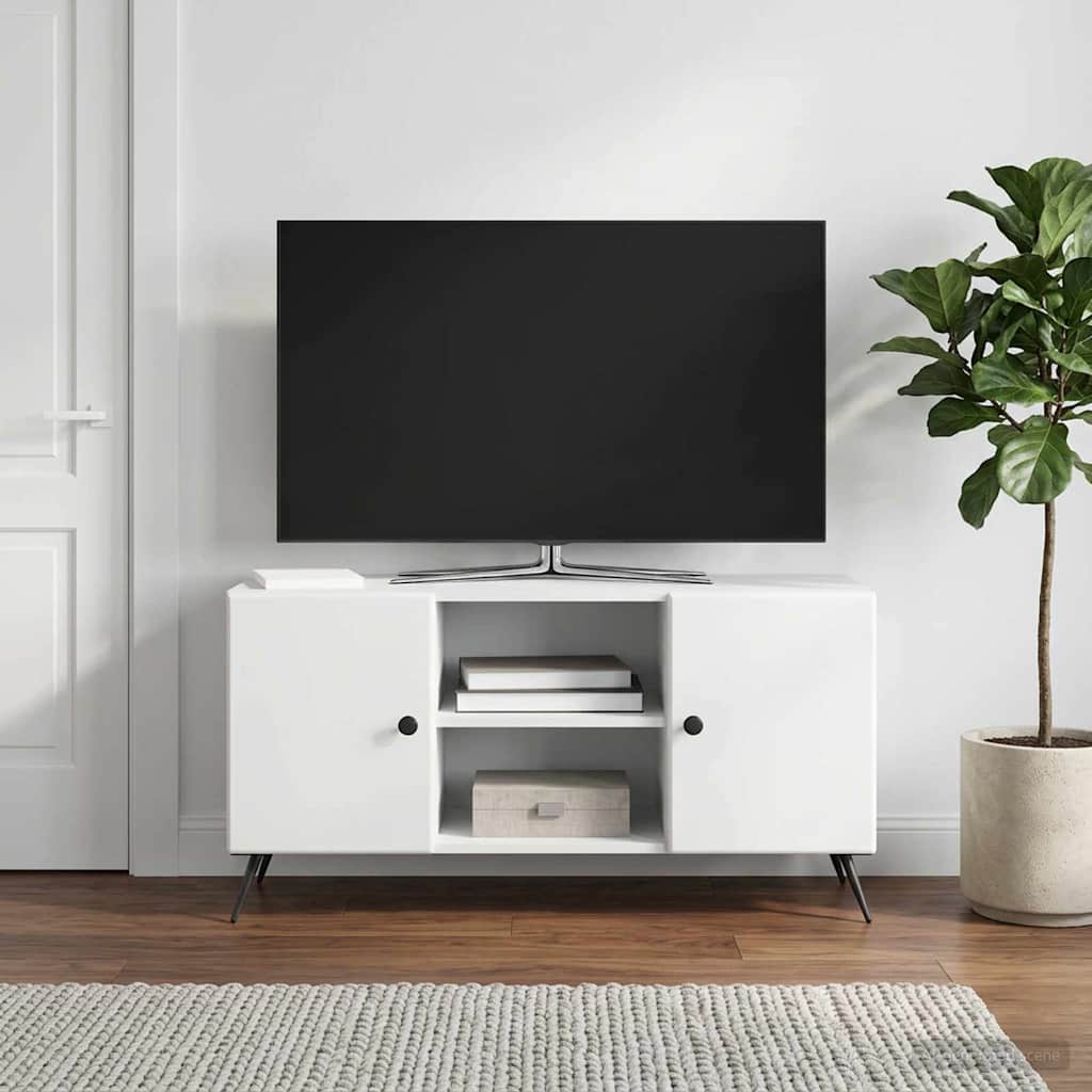 vidaXL Ντουλάπι TV Λευκό 102 x 34,5 x 50 εκ. Επεξεργασμένο Ξύλο