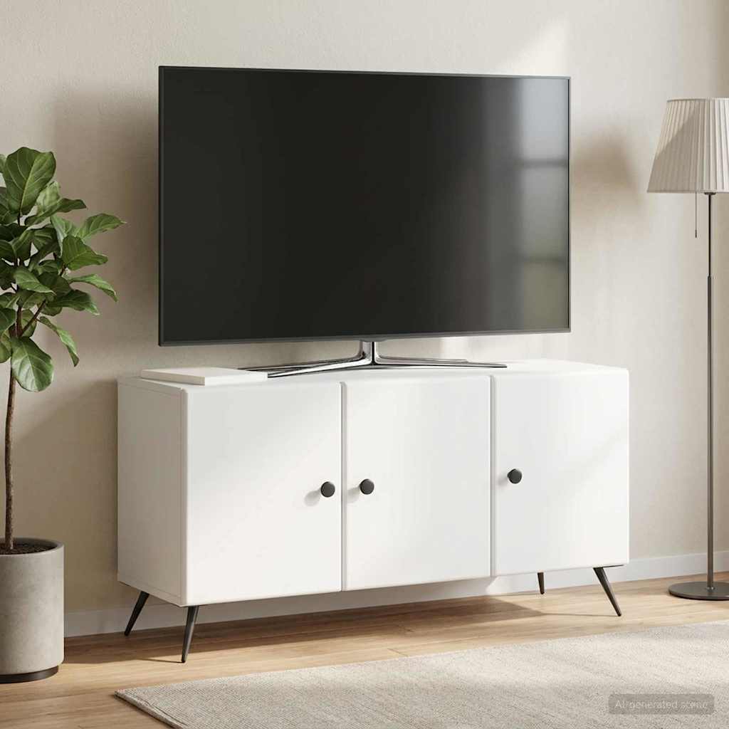 vidaXL Ντουλάπι TV Λευκό 99 x 34,5 x 50 εκ. Επεξεργασμένο Ξύλο