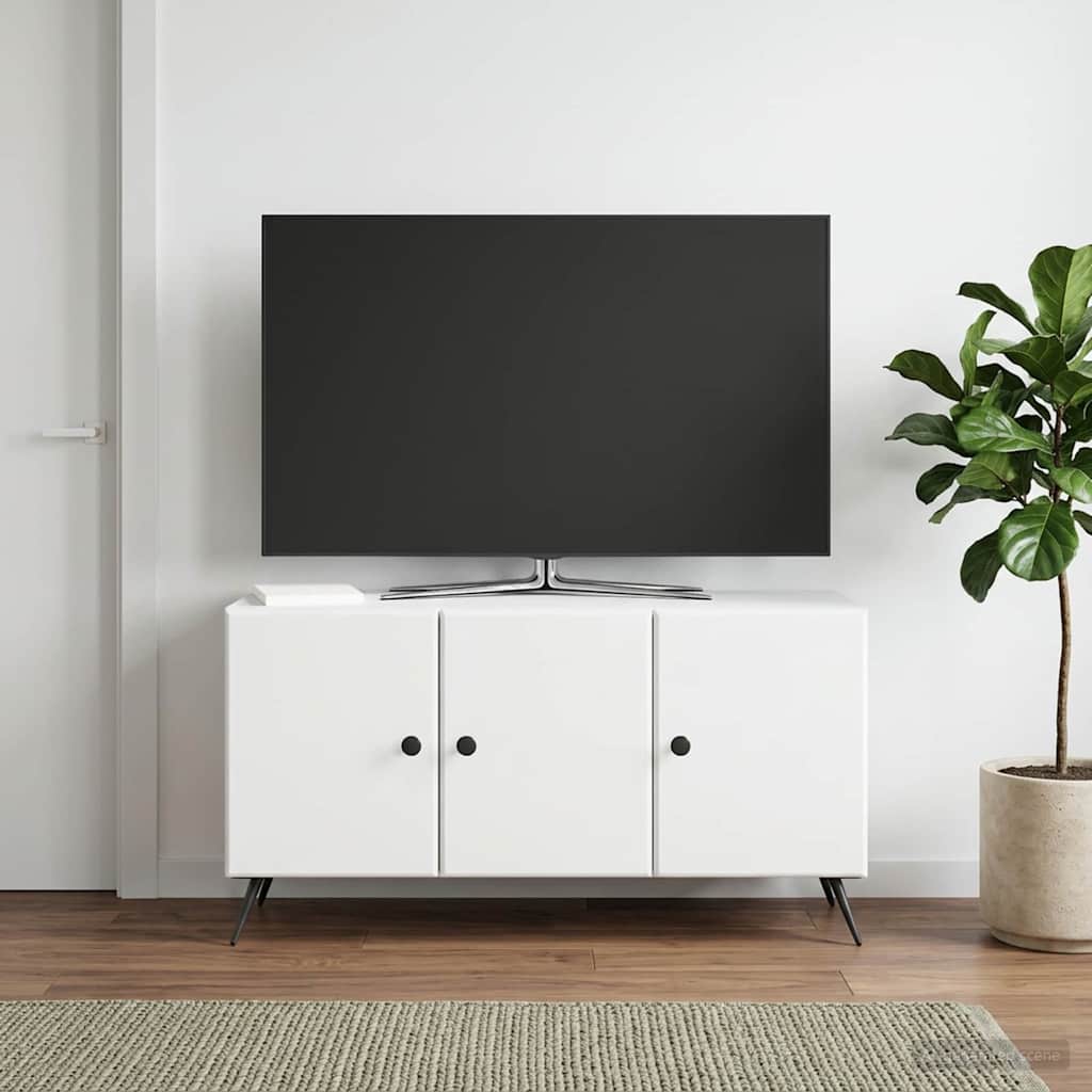 vidaXL Ντουλάπι TV Λευκό 99 x 34,5 x 50 εκ. Επεξεργασμένο Ξύλο