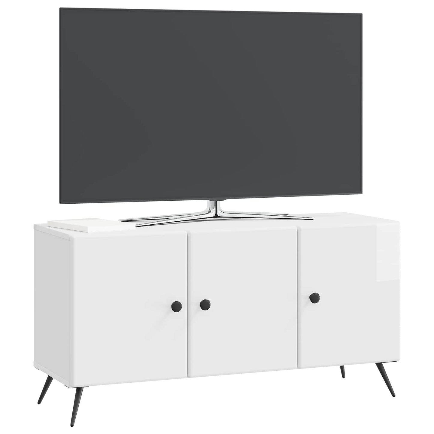 vidaXL Ντουλάπι TV Γυαλιστερό Λευκό 99 x 34,5 x 50 εκ.
