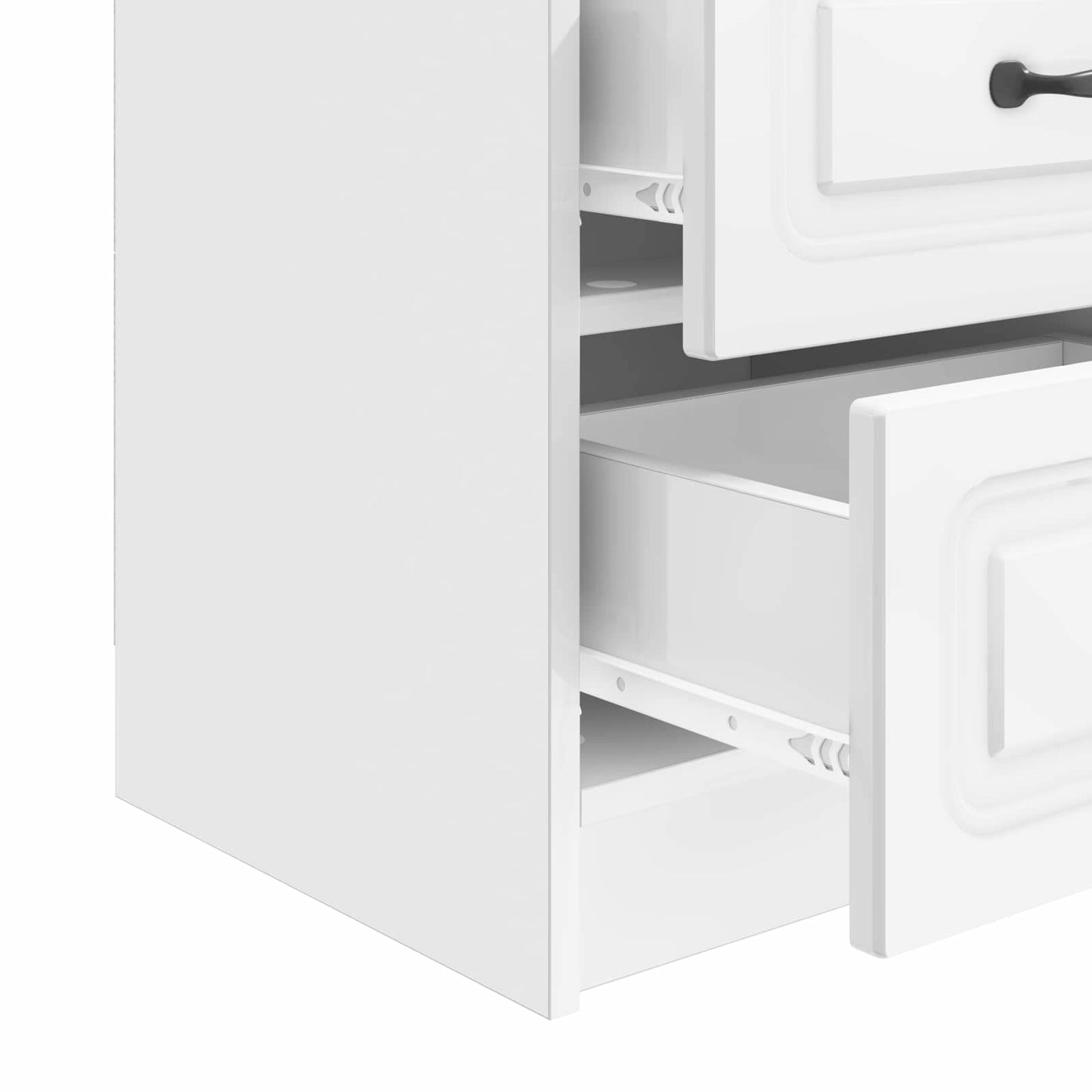 vidaXL Κομοδίνο με συρτάρι Γυαλιστερό Λευκό 43 x 34,5 x 44,5 εκ