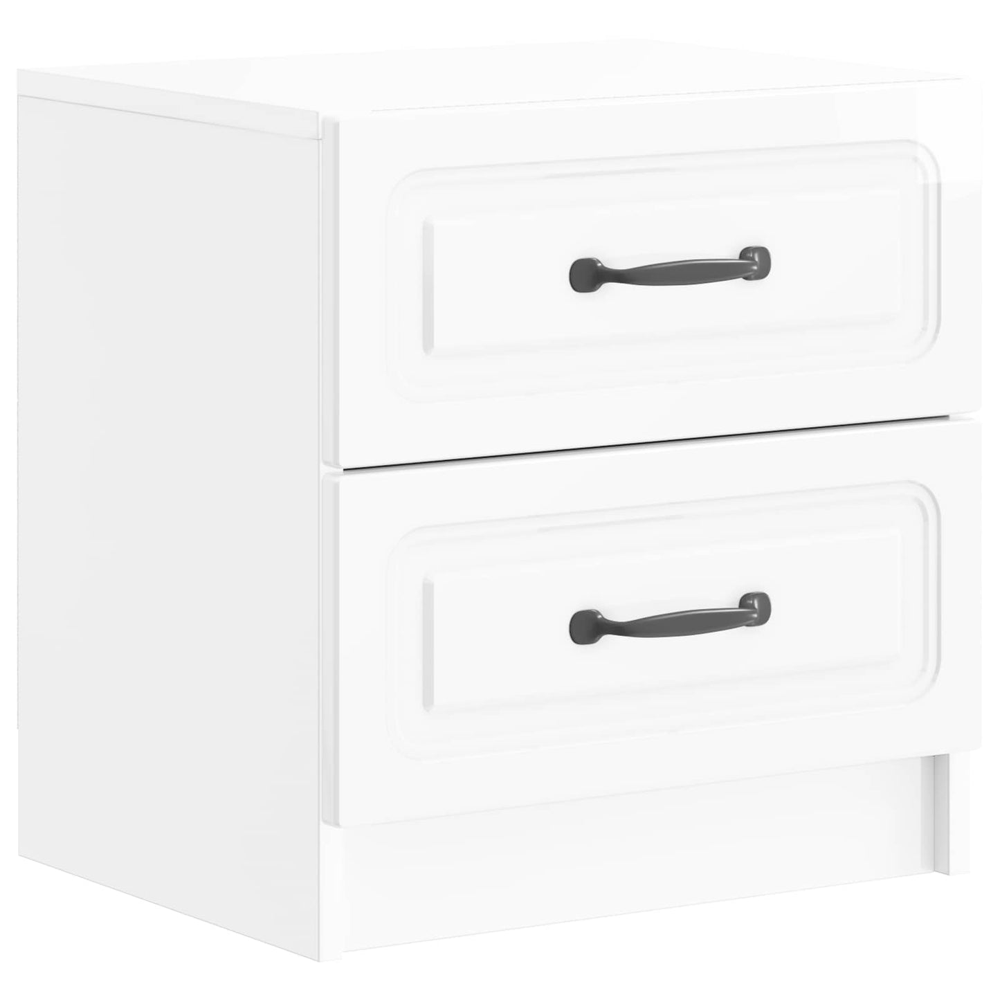 vidaXL Κομοδίνο με συρτάρι Γυαλιστερό Λευκό 43 x 34,5 x 44,5 εκ