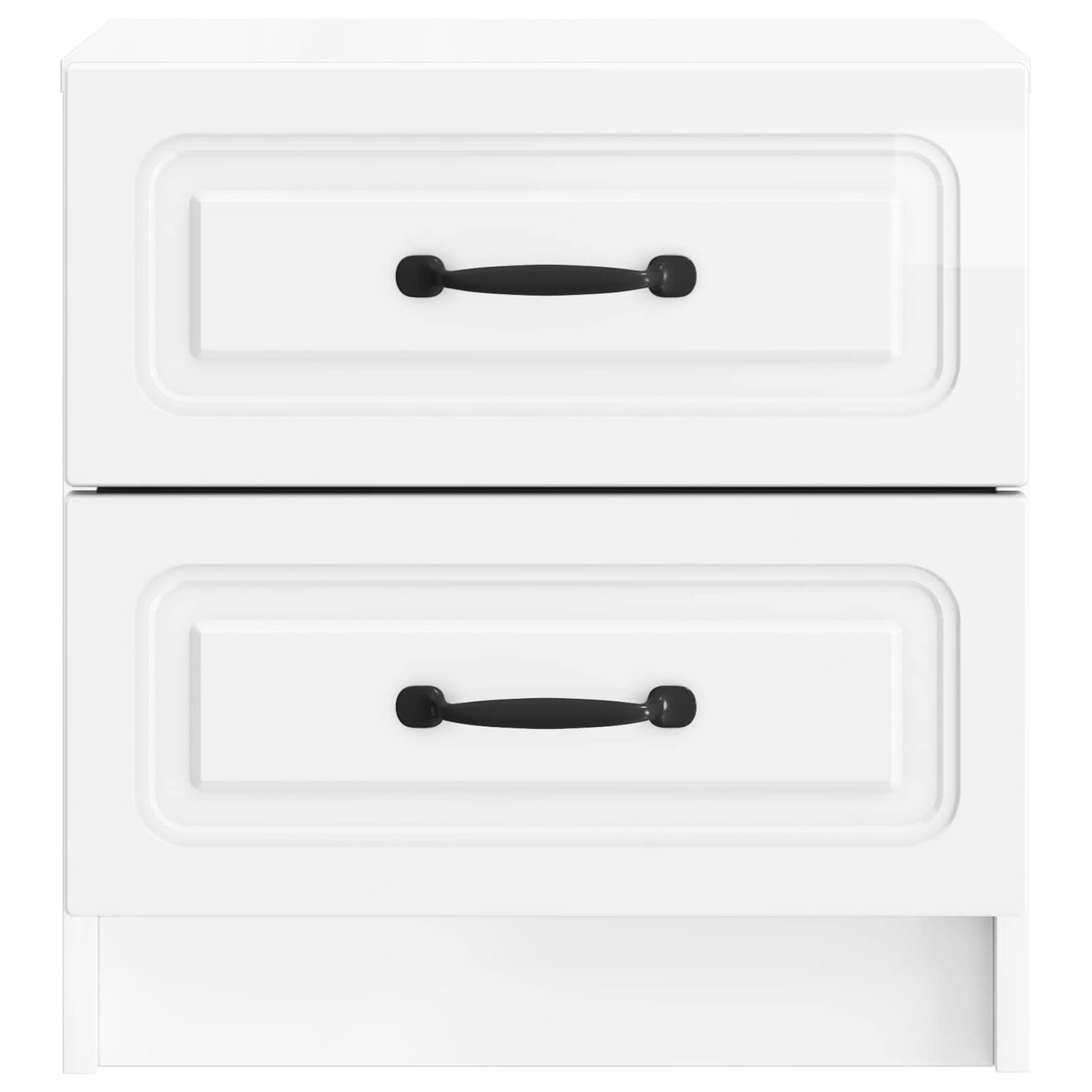 vidaXL Κομοδίνο με συρτάρι Γυαλιστερό Λευκό 43 x 34,5 x 44,5 εκ