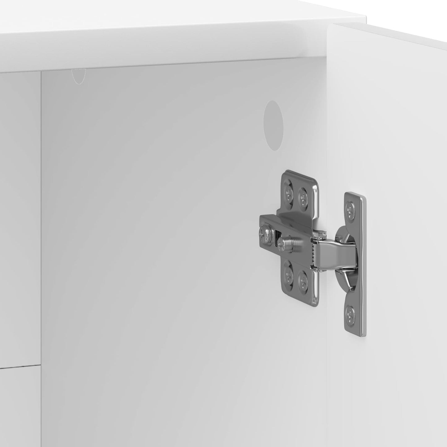 vidaXL Κομοδίνο Γυαλιστερό Λευκό 43 x 34,5 x 47 εκ. Επεξεργασμένο Ξύλο