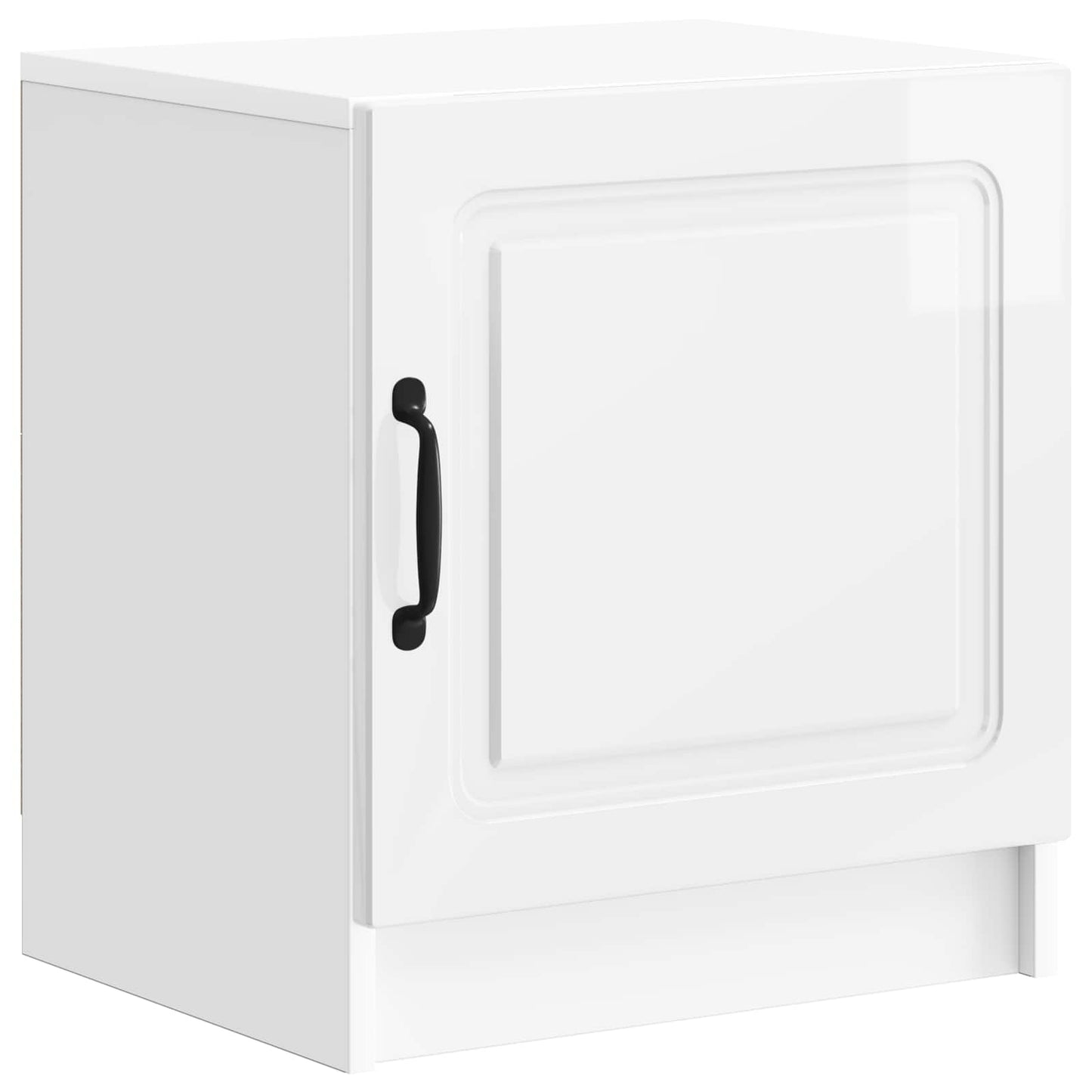 vidaXL Κομοδίνο Γυαλιστερό Λευκό 43 x 34,5 x 47 εκ. Επεξεργασμένο Ξύλο
