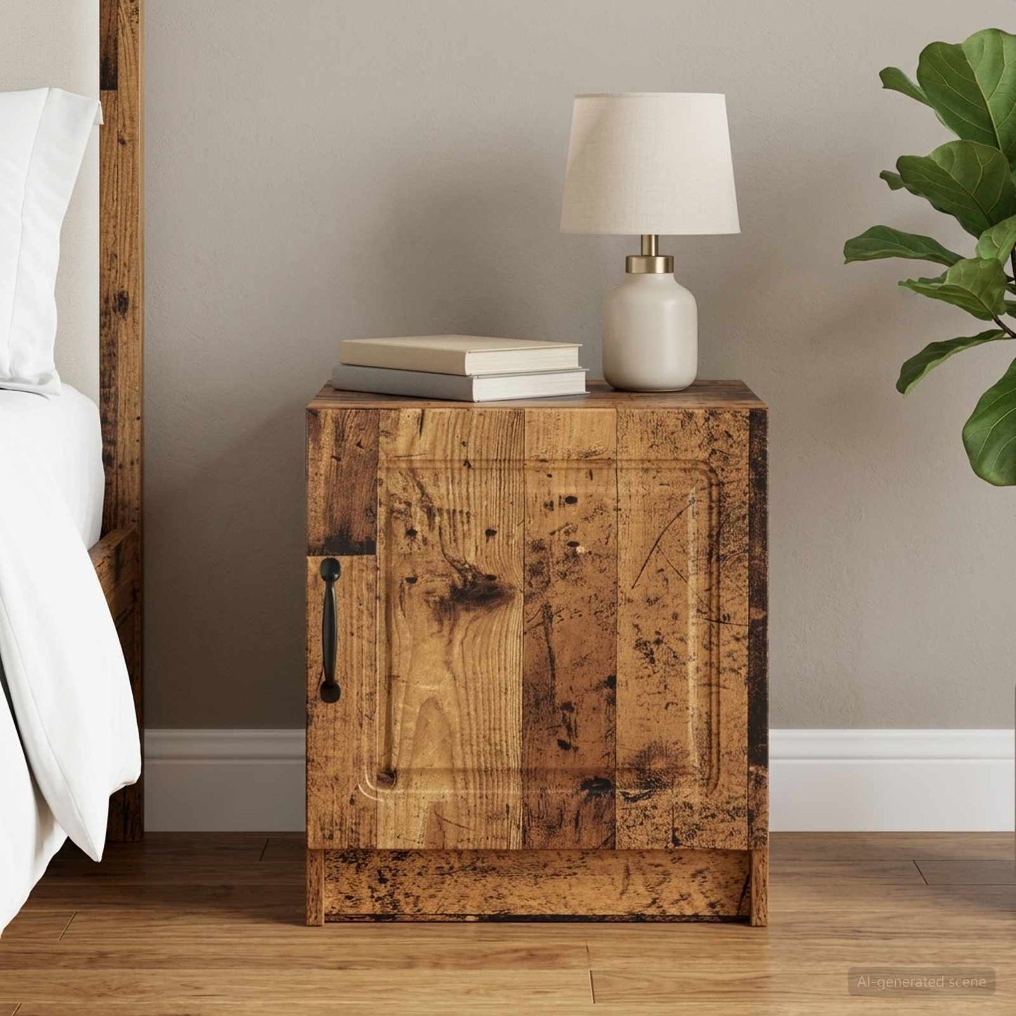 vidaXL Κομοδίνο Παλαιωμένο ξύλο 43 x 34,5 x 47 εκ. Επεξεργασμένο Ξύλο