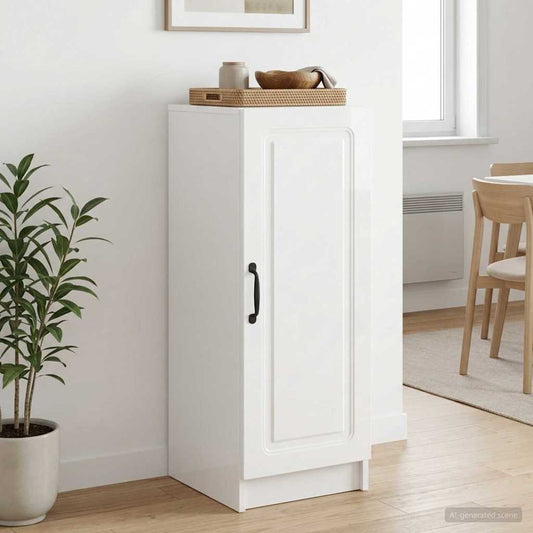 vidaXL Πλαϊνό γραφείο Γυαλιστερό Λευκό 33 x 34,5 x 87 εκ.