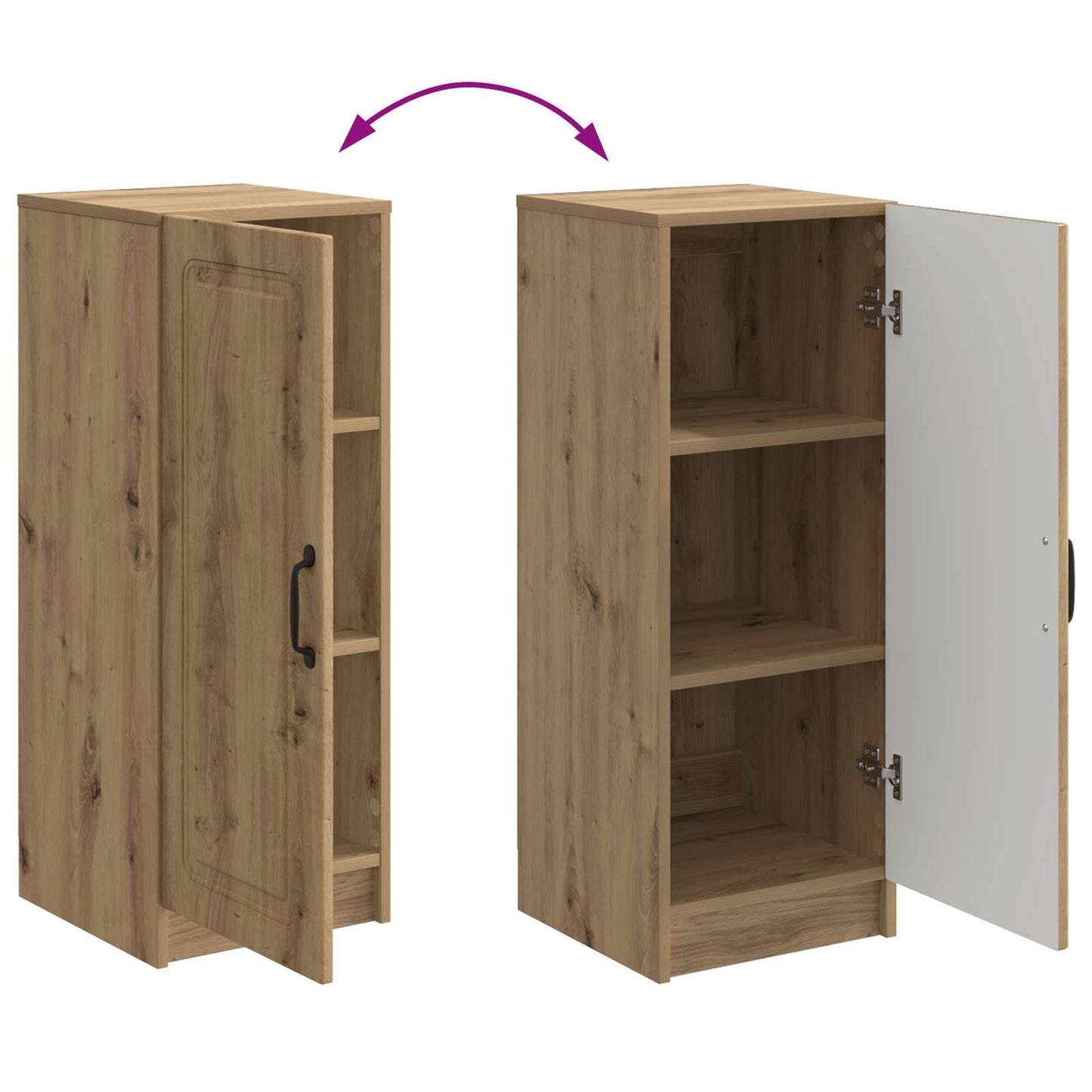 vidaXL Πλαϊνό γραφείο Artisan Δρυς 33 x 34,5 x 87 εκ.