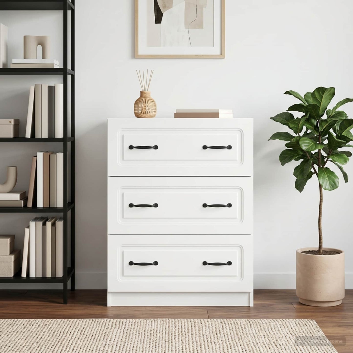 vidaXL Ντουλάπι με Συρτάρια Λευκό 66 x 34,5 x 87 εκ.